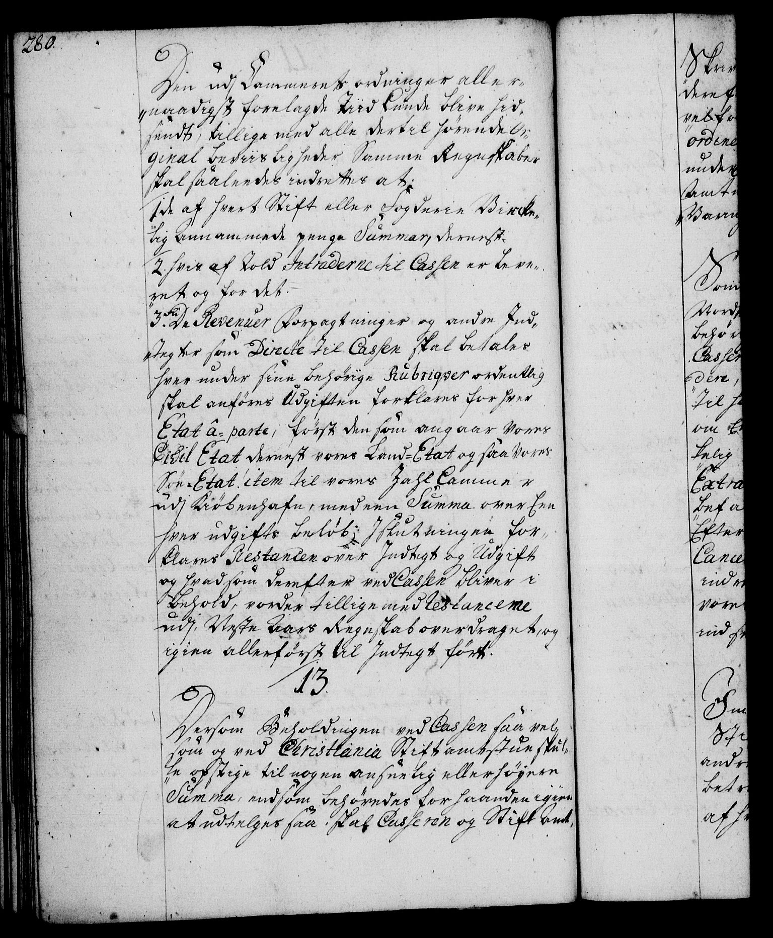 Rentekammeret, Kammerkanselliet, RA/EA-3111/G/Gg/Ggi/L0002: Norsk instruksjonsprotokoll med register (merket RK 53.35), 1729-1751, s. 280