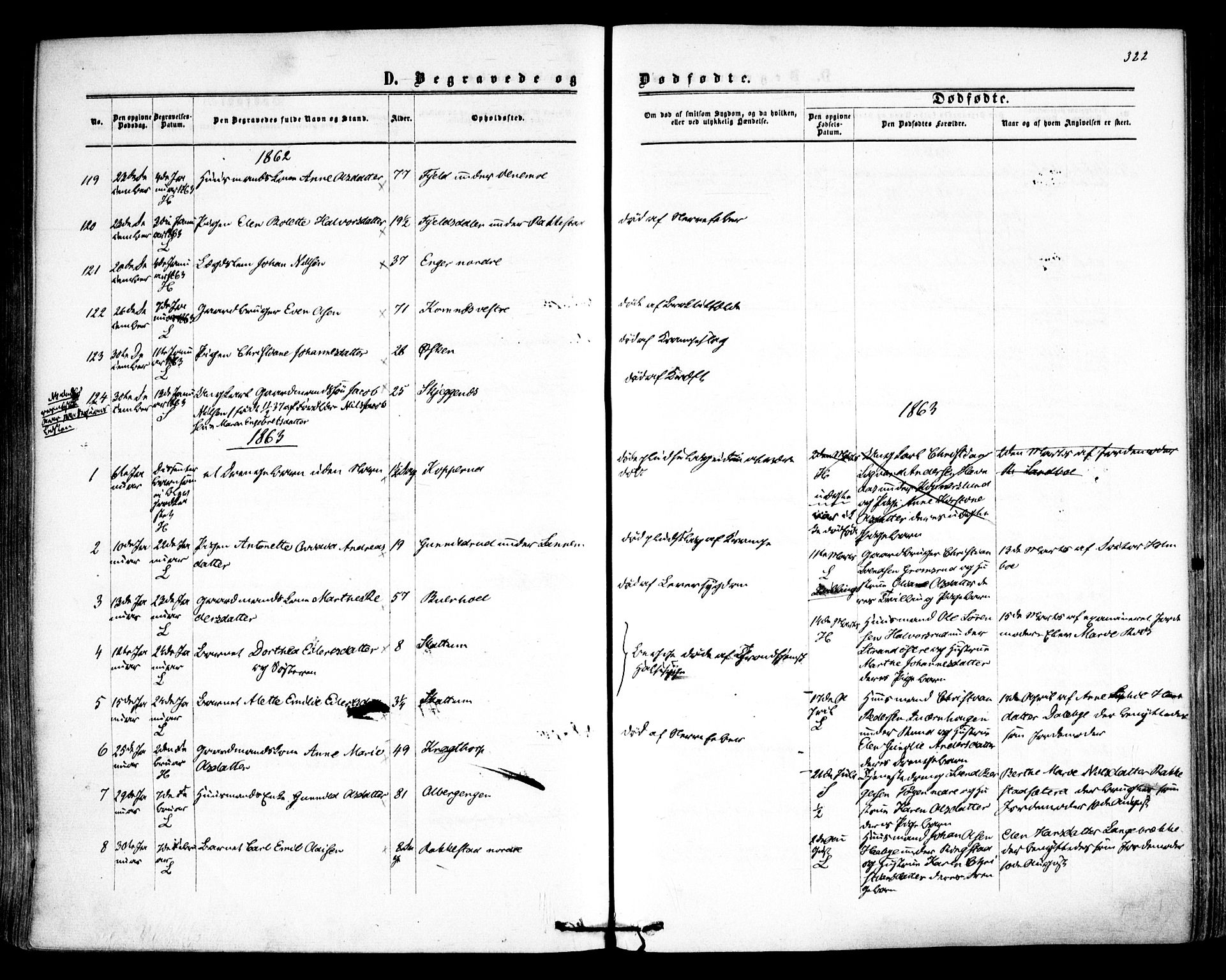 Høland prestekontor Kirkebøker, AV/SAO-A-10346a/F/Fa/L0011: Ministerialbok nr. I 11, 1862-1869, s. 322