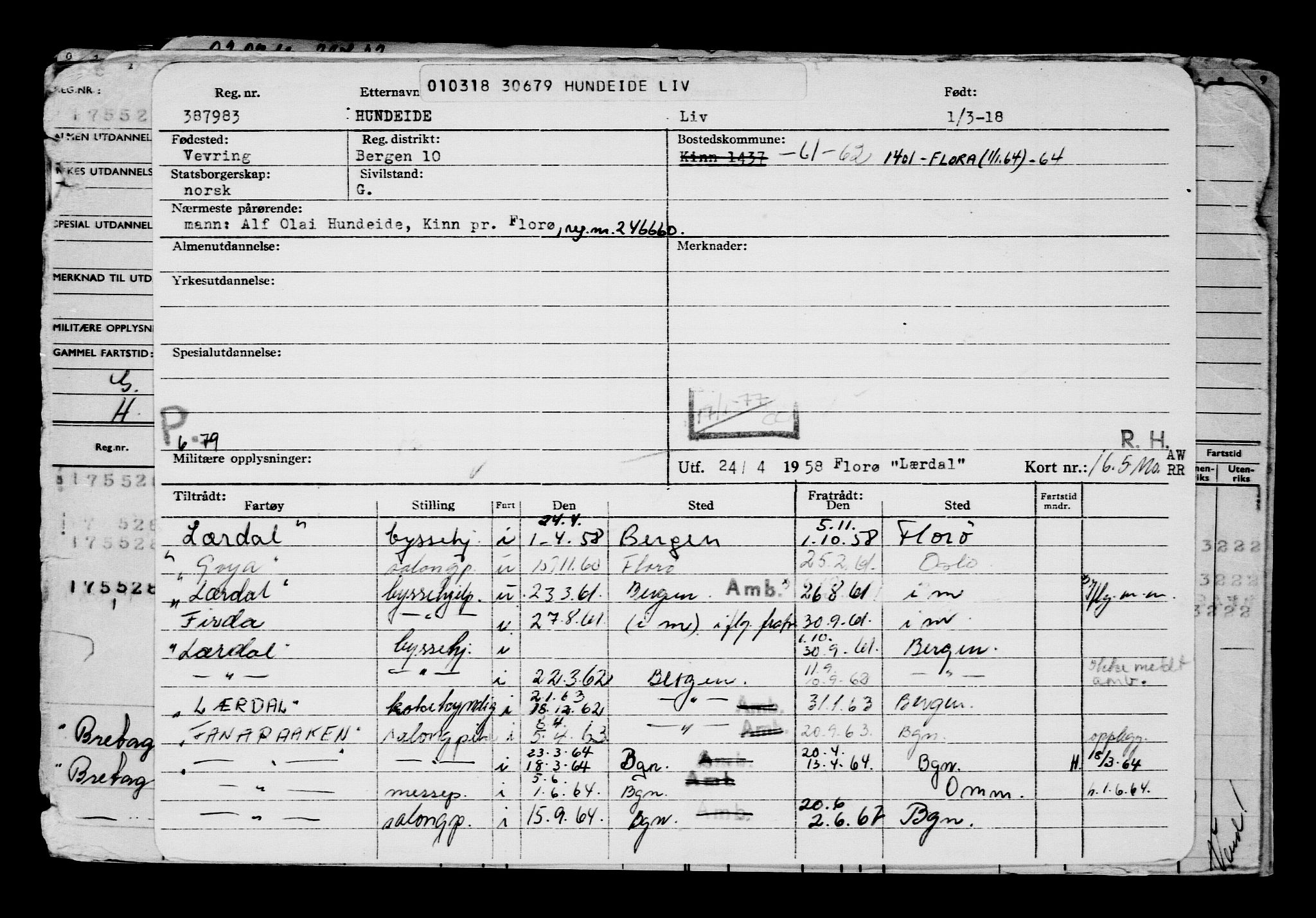 Direktoratet for sjømenn, AV/RA-S-3545/G/Gb/L0156: Hovedkort, 1918, s. 5