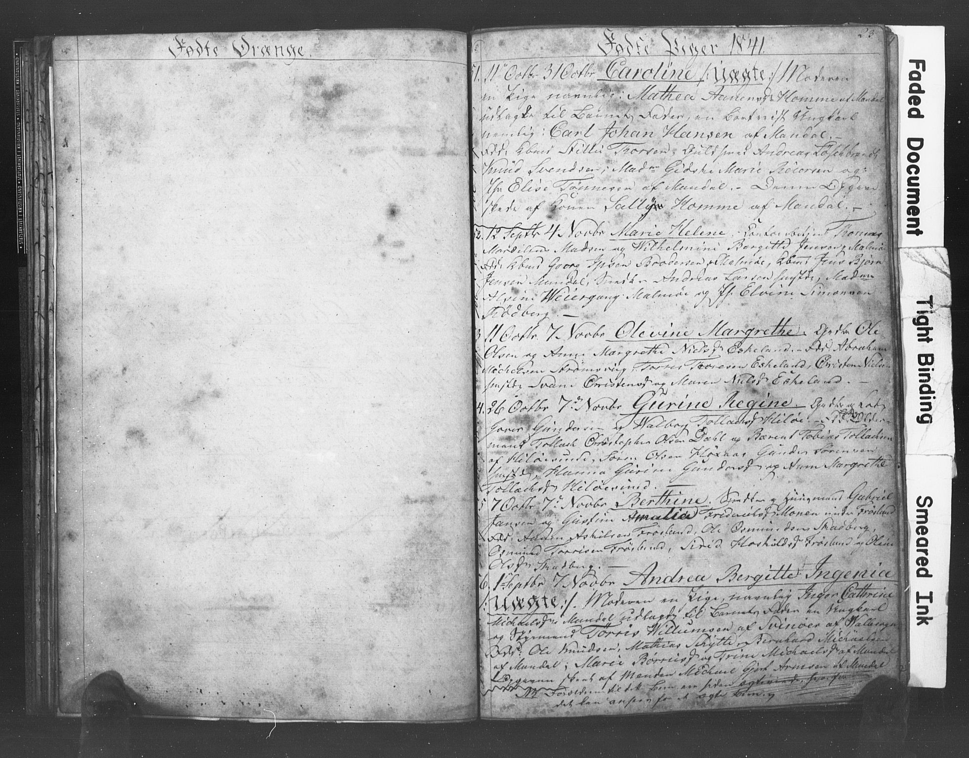 Mandal sokneprestkontor, SAK/1111-0030/F/Fb/Fba/L0004: Klokkerbok nr. B 1D, 1838-1841, s. 23