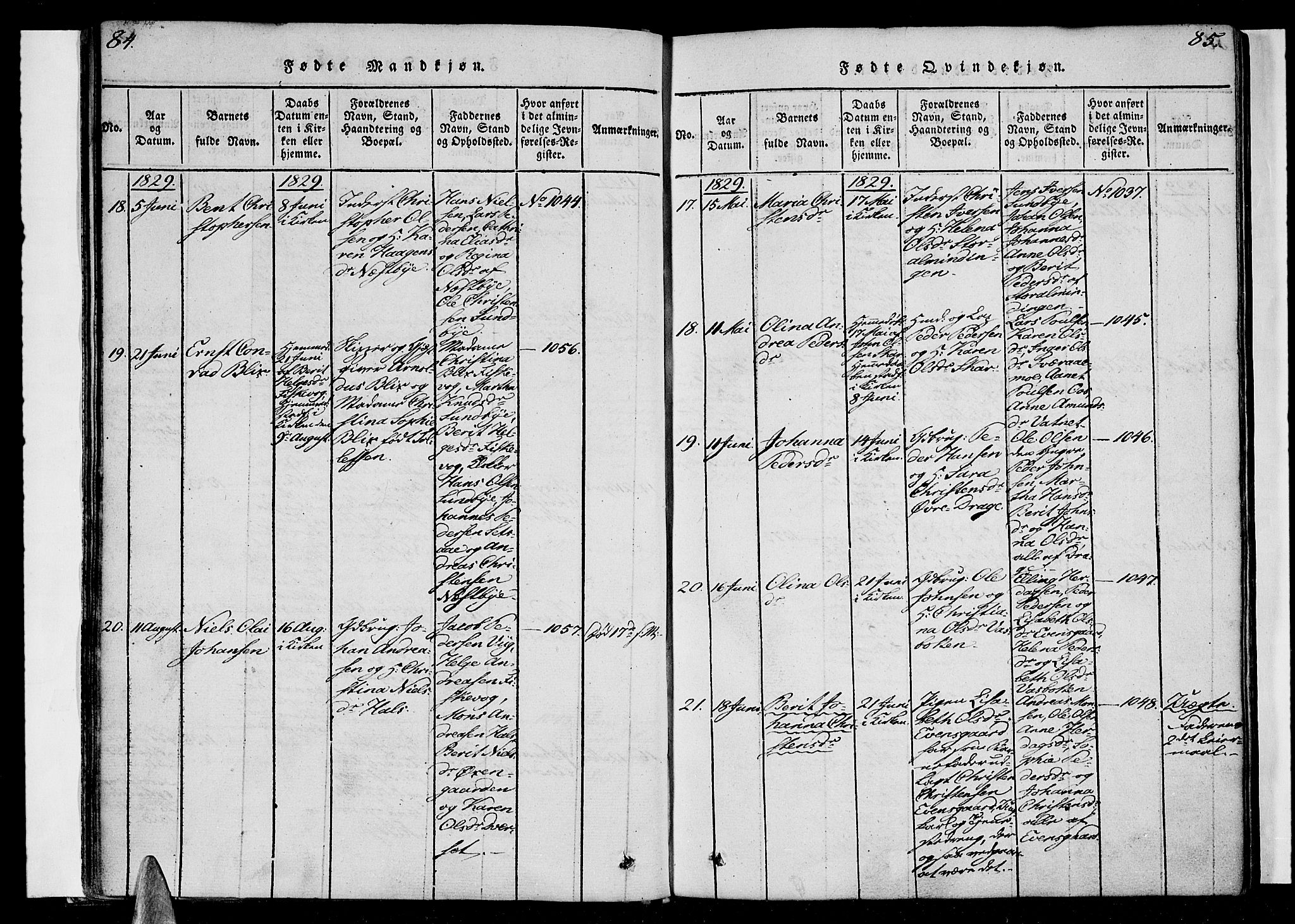 Ministerialprotokoller, klokkerbøker og fødselsregistre - Nordland, AV/SAT-A-1459/847/L0665: Ministerialbok nr. 847A05, 1818-1841, s. 84-85