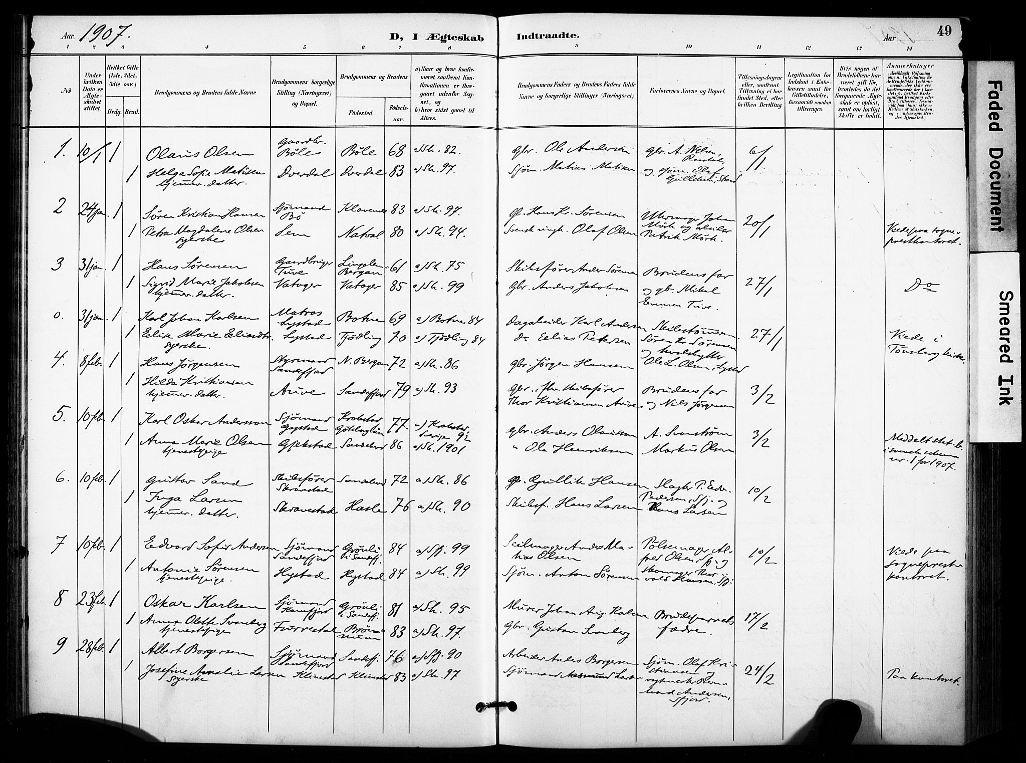 Sandar kirkebøker, AV/SAKO-A-243/F/Fa/L0015: Ministerialbok nr. 15, 1896-1907, s. 49