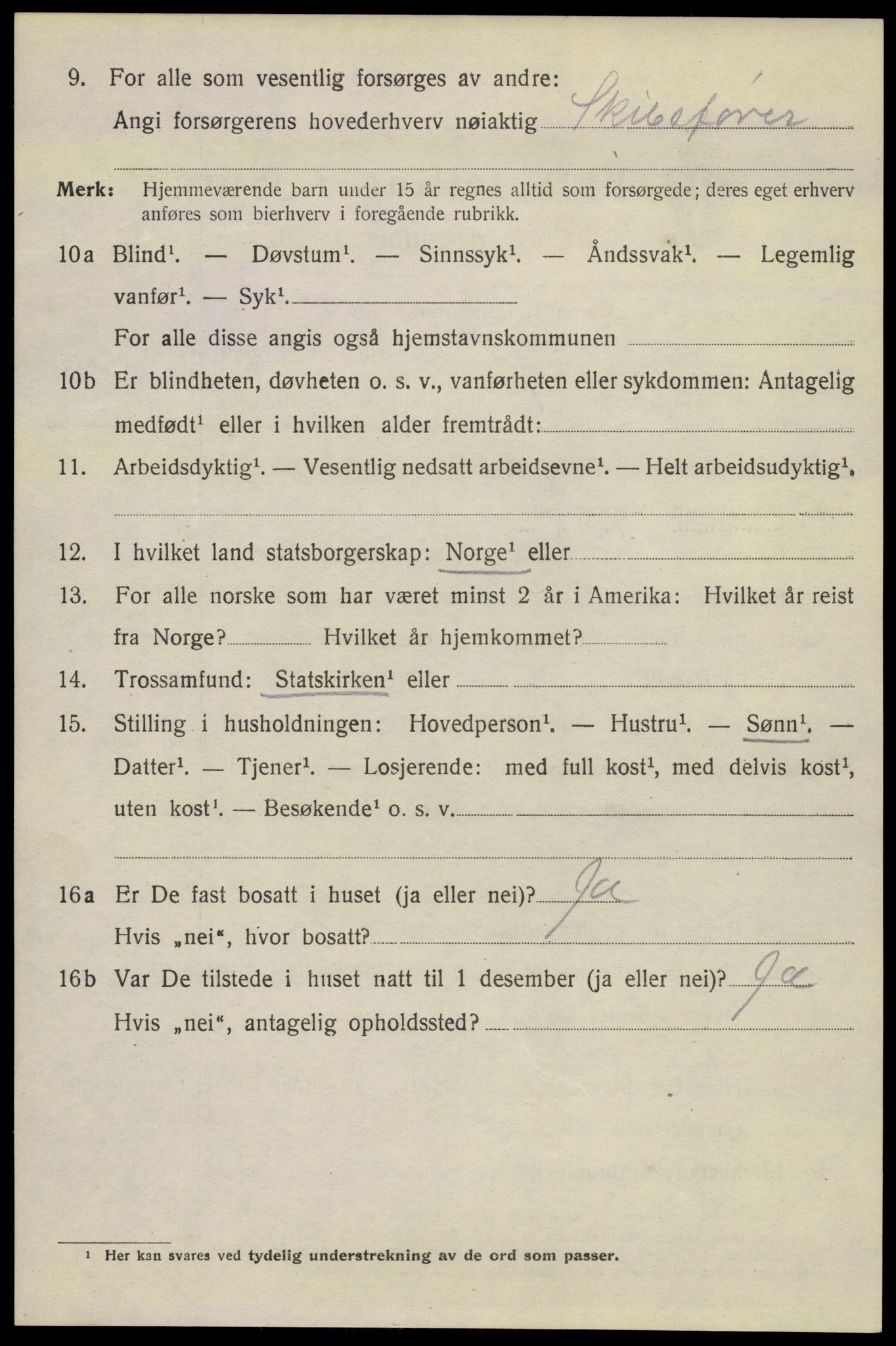 SAKO, Folketelling 1920 for 0801 Kragerø kjøpstad, 1920, s. 9980