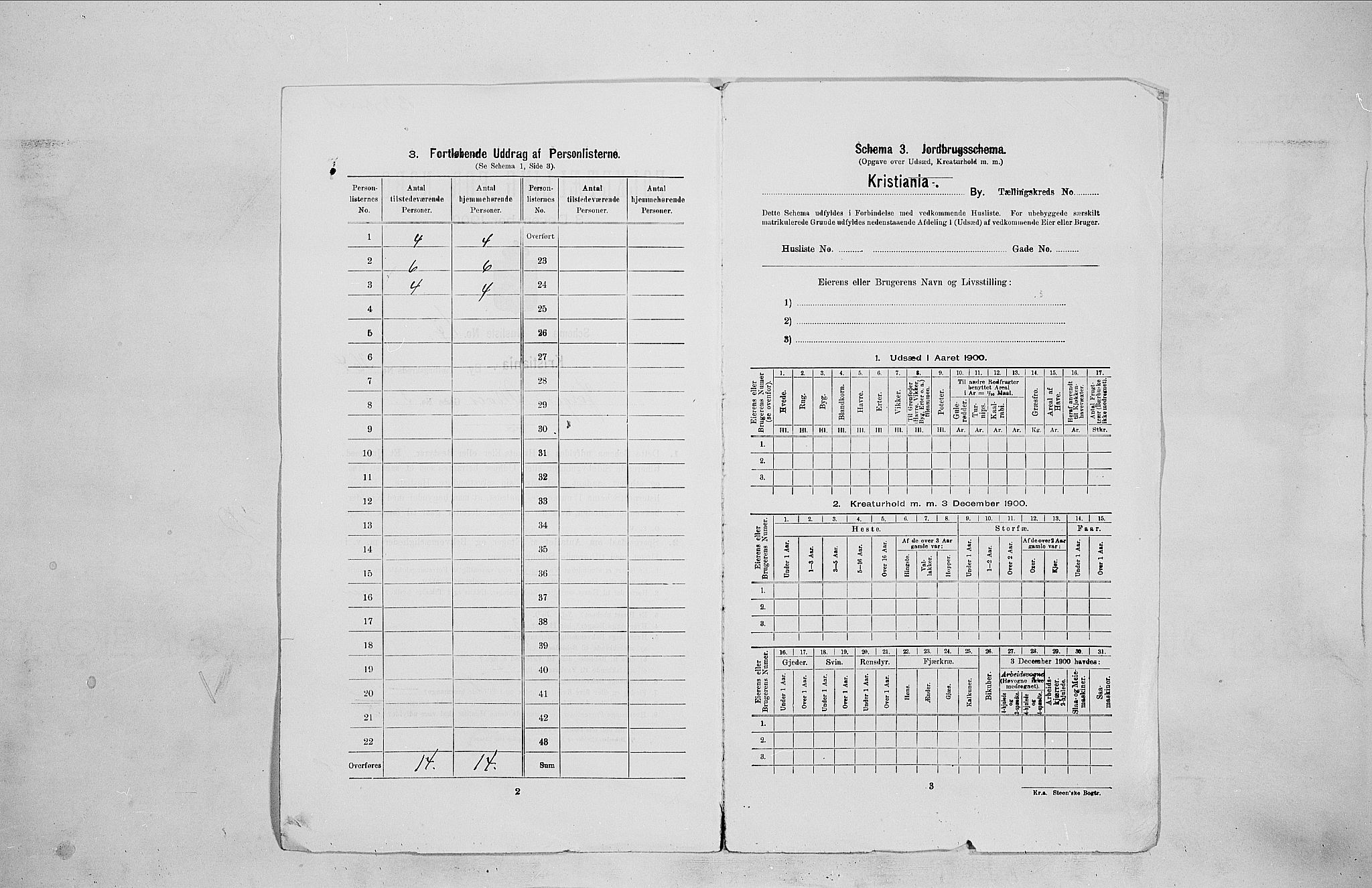 SAO, Folketelling 1900 for 0301 Kristiania kjøpstad, 1900, s. 44566