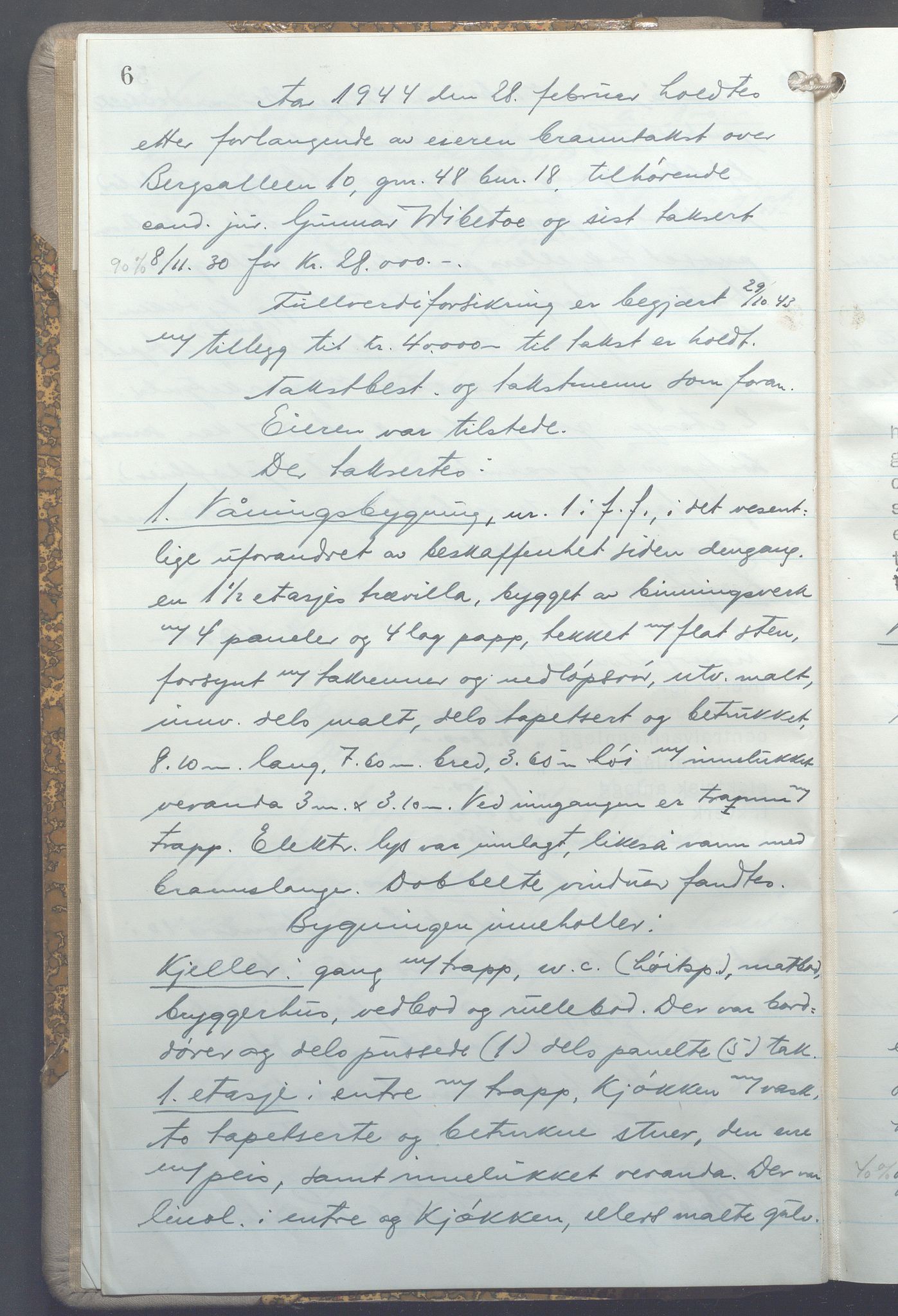 Lensmennene i Aker, OBA/A-10133/F/Fa/L0031: Branntakstprotokoll, 1944-1946, s. 6