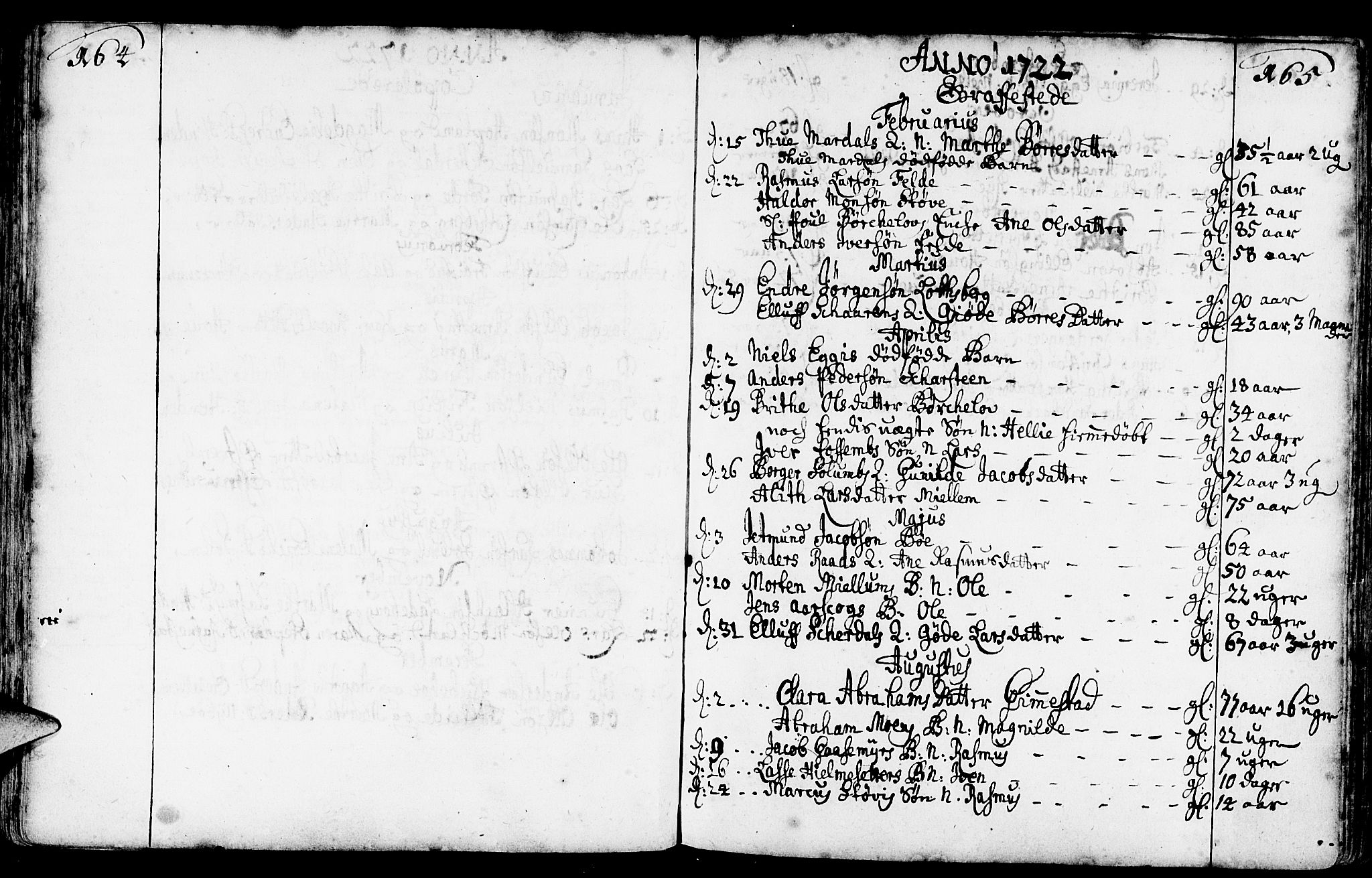 Gloppen sokneprestembete, AV/SAB-A-80101/H/Haa/Haaa/L0002: Ministerialbok nr. A 2, 1712-1735, s. 164-165