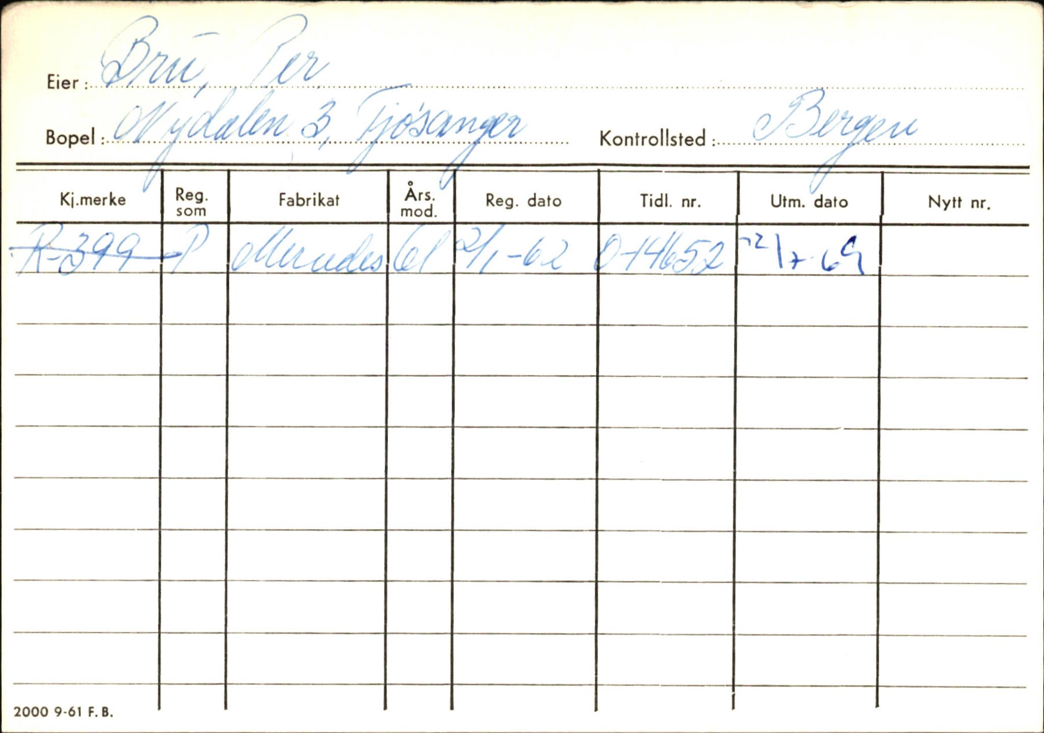 Statens vegvesen, Hordaland vegkontor, AV/SAB-A-5201/2/Ha/L0007: R-eierkort B, 1920-1971, s. 10