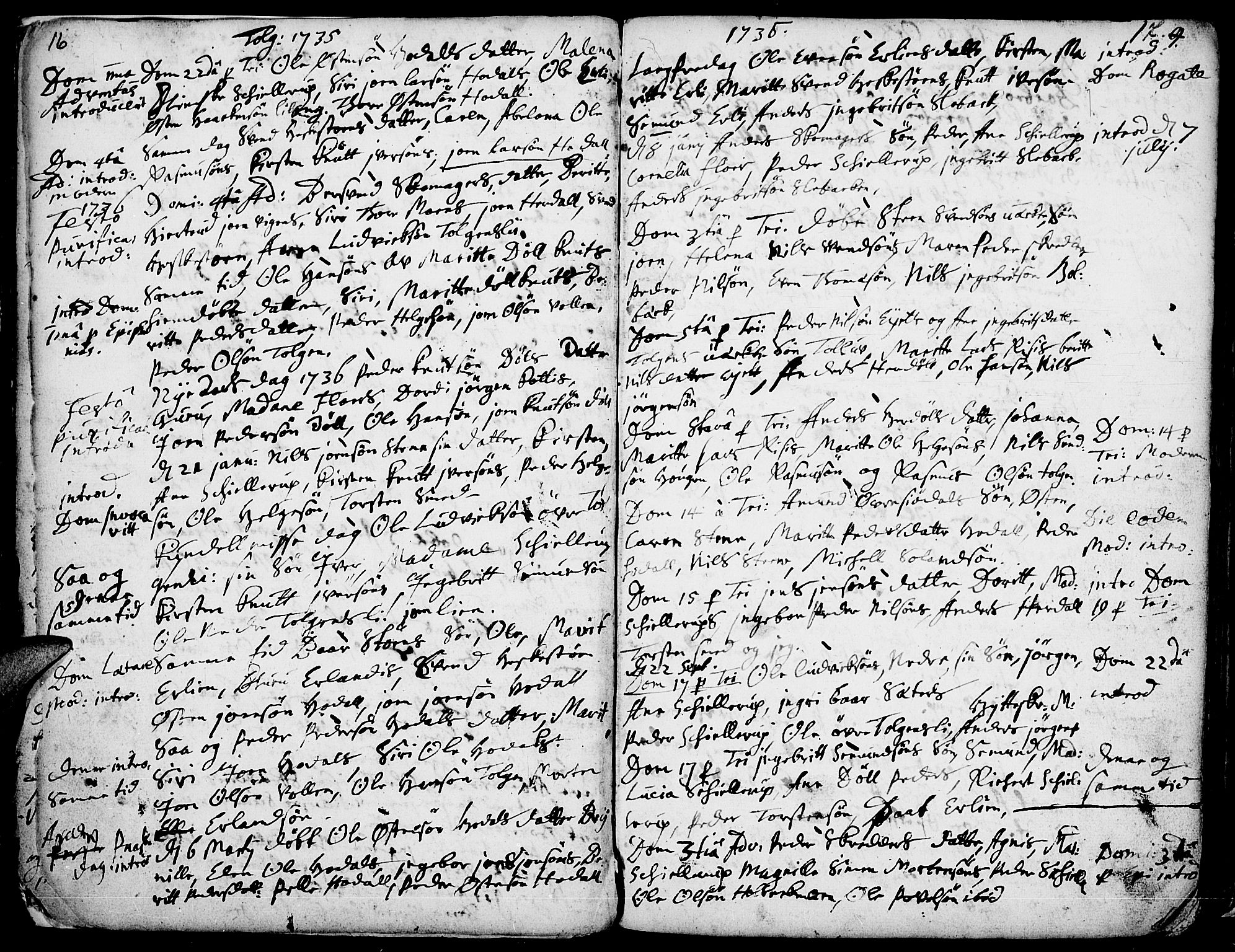 Tolga prestekontor, AV/SAH-PREST-062/K/L0001: Ministerialbok nr. 1, 1733-1767, s. 16-17