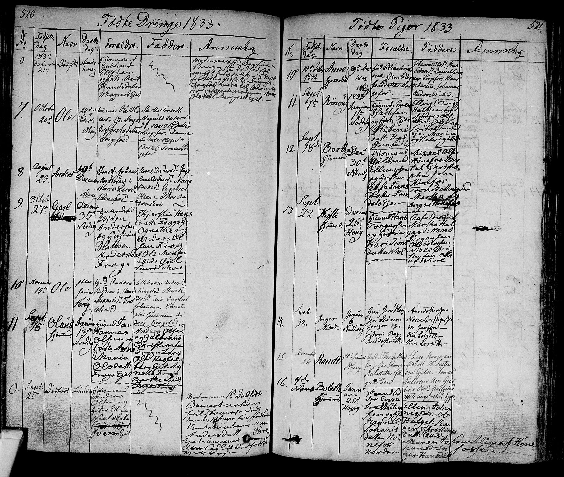 Norderhov kirkebøker, AV/SAKO-A-237/F/Fa/L0009: Ministerialbok nr. 9, 1819-1837, s. 520-521