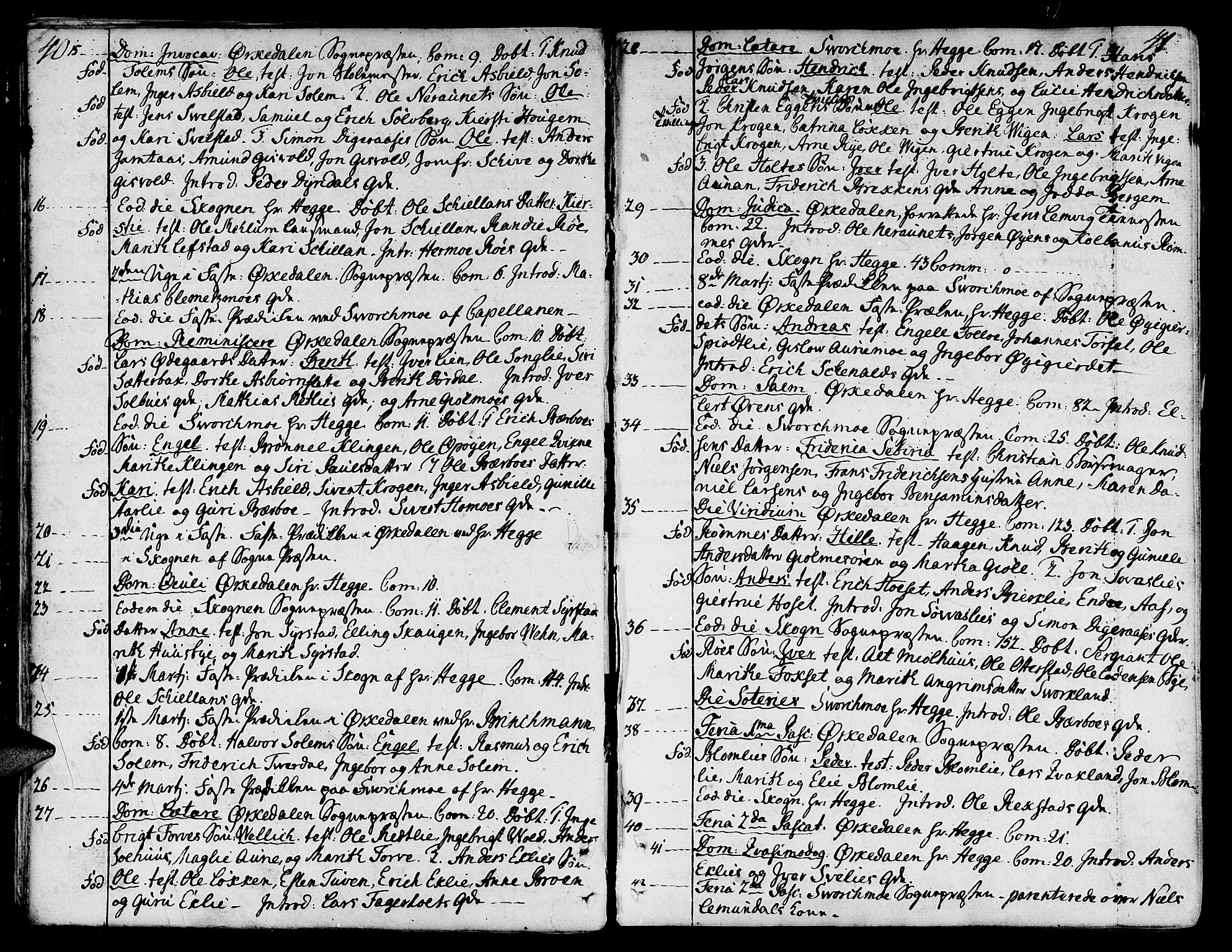 Ministerialprotokoller, klokkerbøker og fødselsregistre - Sør-Trøndelag, SAT/A-1456/668/L0802: Ministerialbok nr. 668A02, 1776-1799, s. 40-41