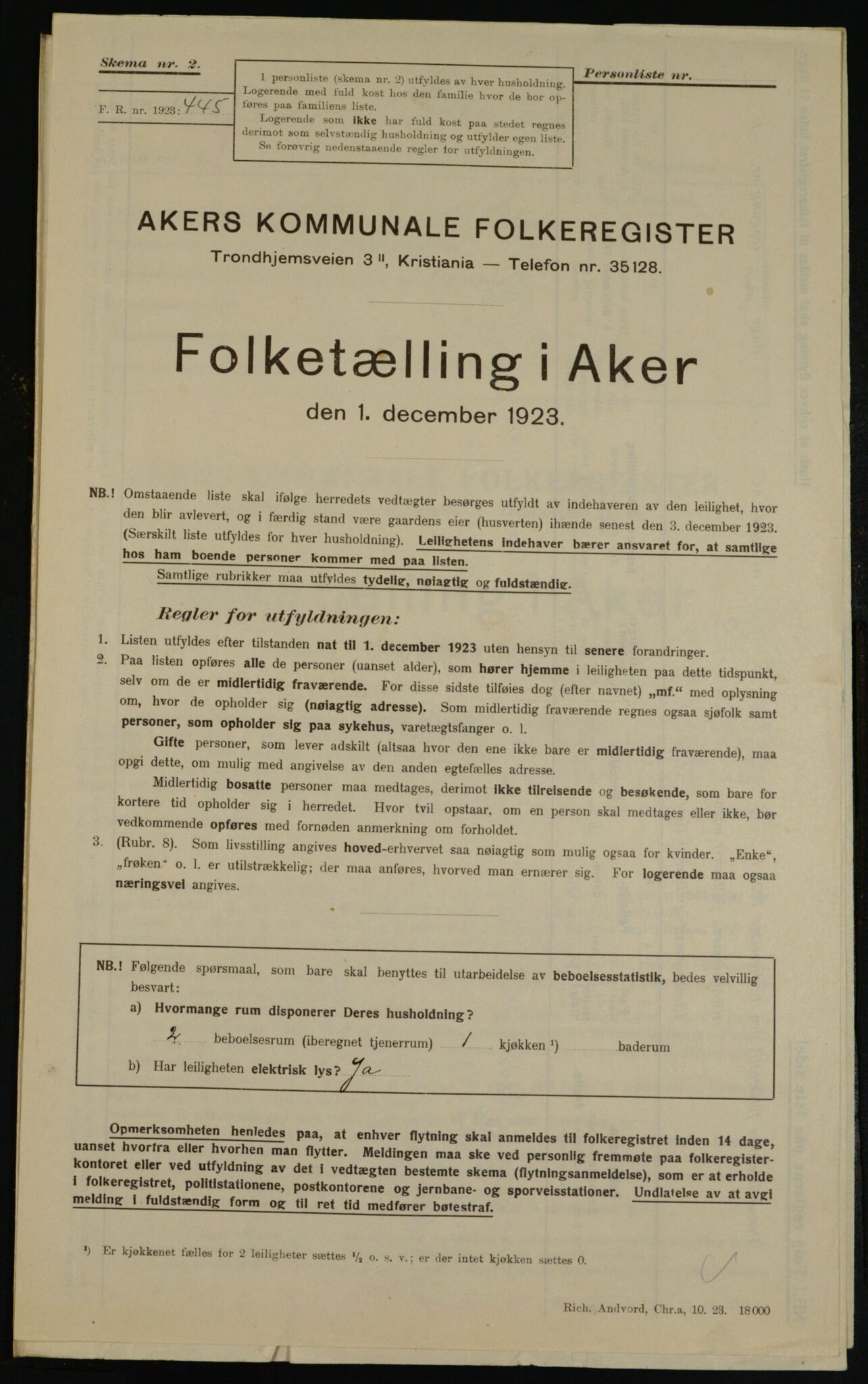 , Kommunal folketelling 1.12.1923 for Aker, 1923, s. 39320