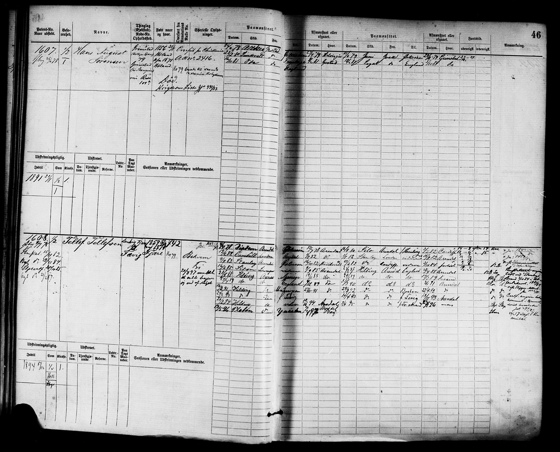 Grimstad mønstringskrets, AV/SAK-2031-0013/F/Fb/L0003: Hovedrulle nr 1517-2276, F-6, 1877-1888, s. 50