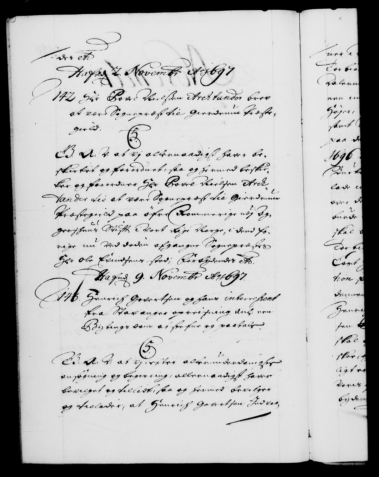 Danske Kanselli 1572-1799, RA/EA-3023/F/Fc/Fca/Fcaa/L0016: Norske registre (mikrofilm), 1692-1697, s. 486b