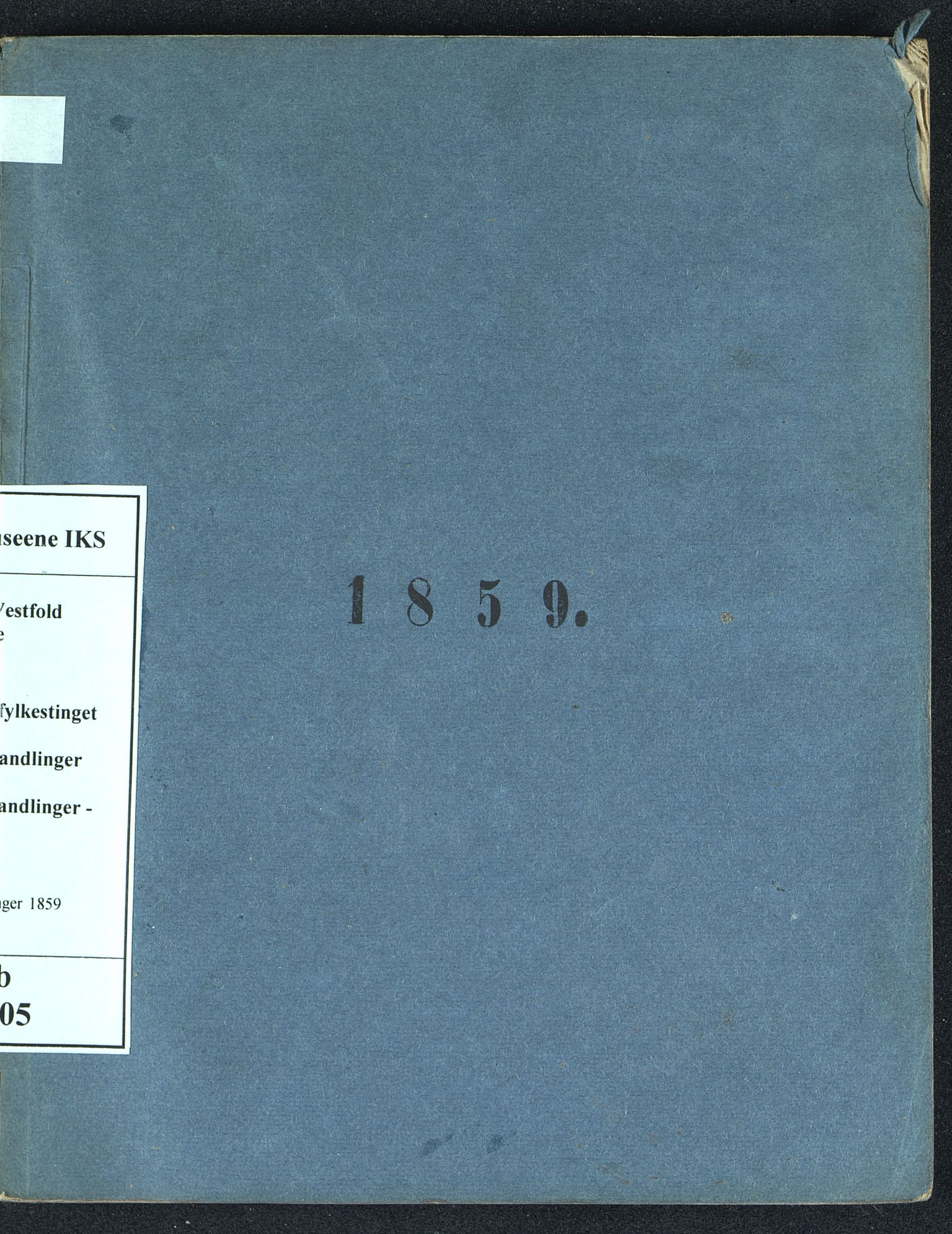 Vestfold fylkeskommune. Fylkestinget, VEMU/A-1315/A/Ab/Abb/L0005: Fylkestingsforhandlinger, 1859