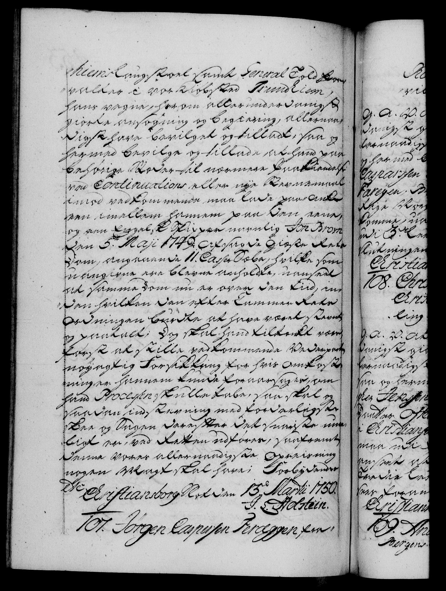 Danske Kanselli 1572-1799, RA/EA-3023/F/Fc/Fca/Fcaa/L0036: Norske registre, 1749-1750, s. 453b