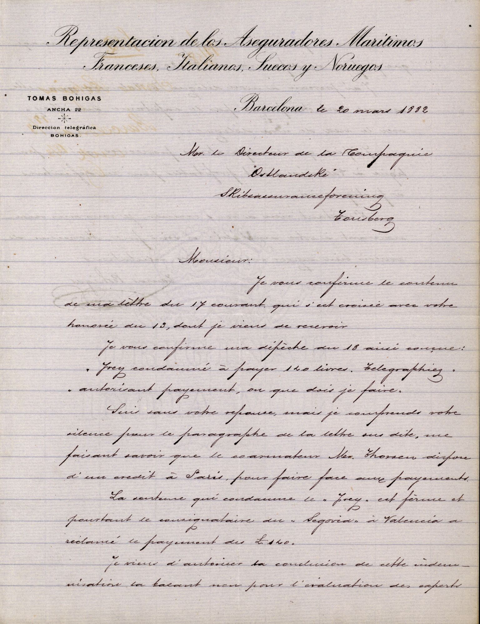 Pa 63 - Østlandske skibsassuranceforening, VEMU/A-1079/G/Ga/L0015/0010: Havaridokumenter / Cuba, Sirius, Freyr, Noatun, Frey, 1882, s. 163