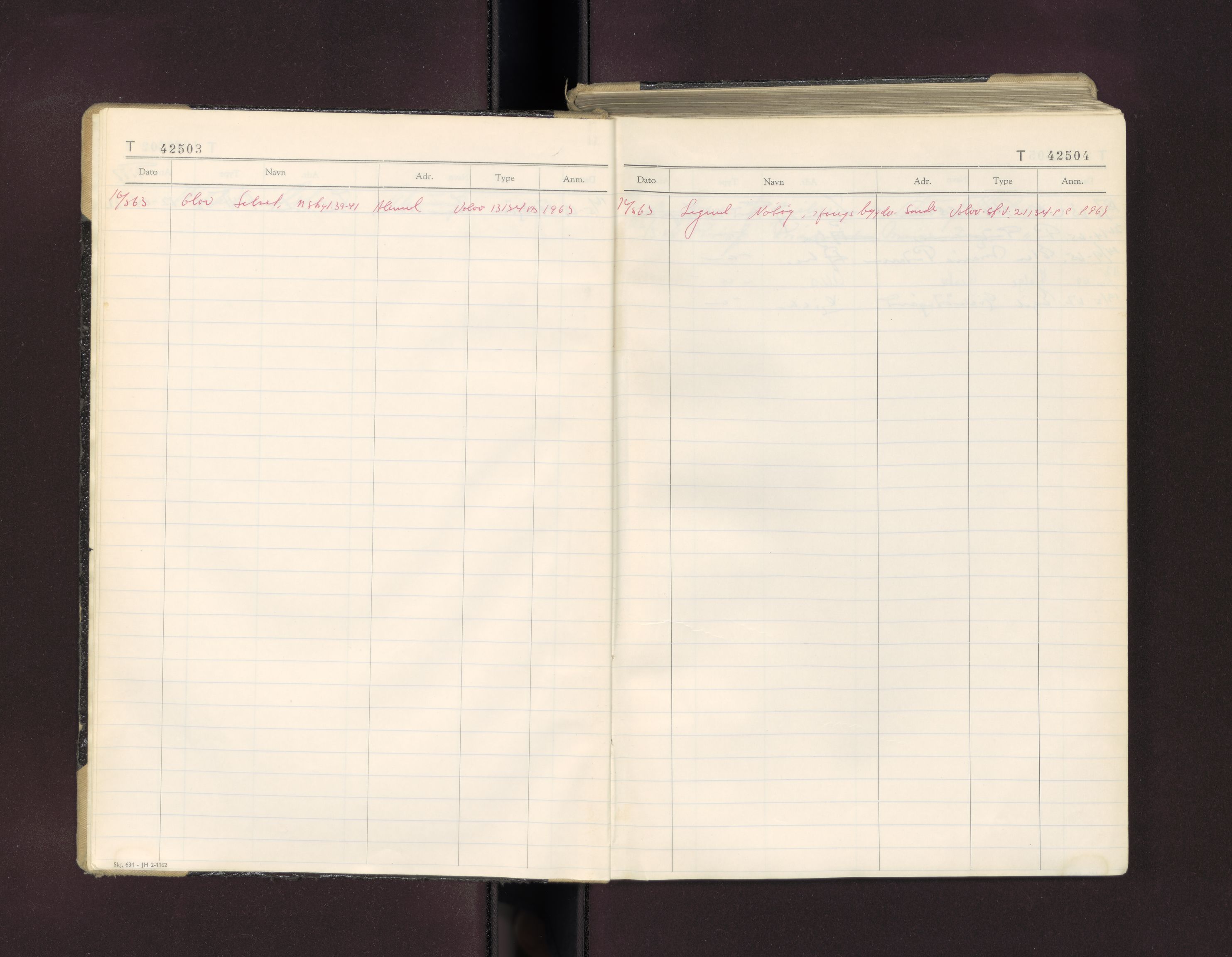 Møre og Romsdal vegkontor - Ålesund trafikkstasjon, AV/SAT-A-4099/F/Fc/L0038: Bilregister; T 42500 - T 42999, 1960-1970