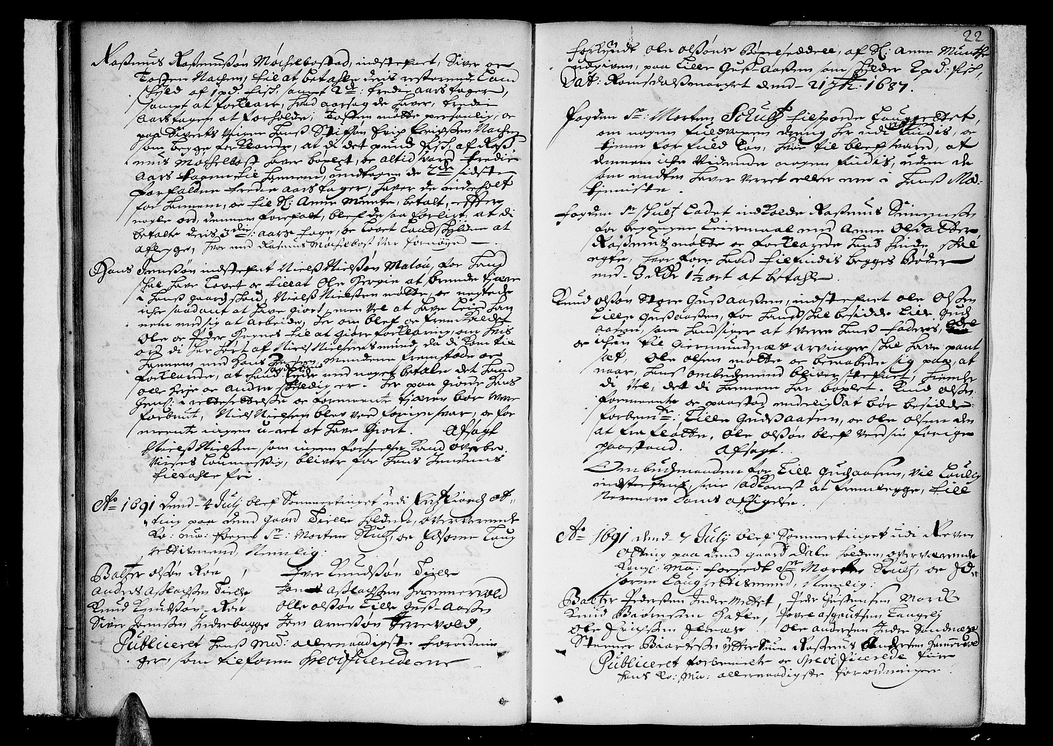 Romsdal sorenskriveri, SAT/A-4149/1/1/1A/L0002: Tingbok, 1690-1693, s. 21b-22a