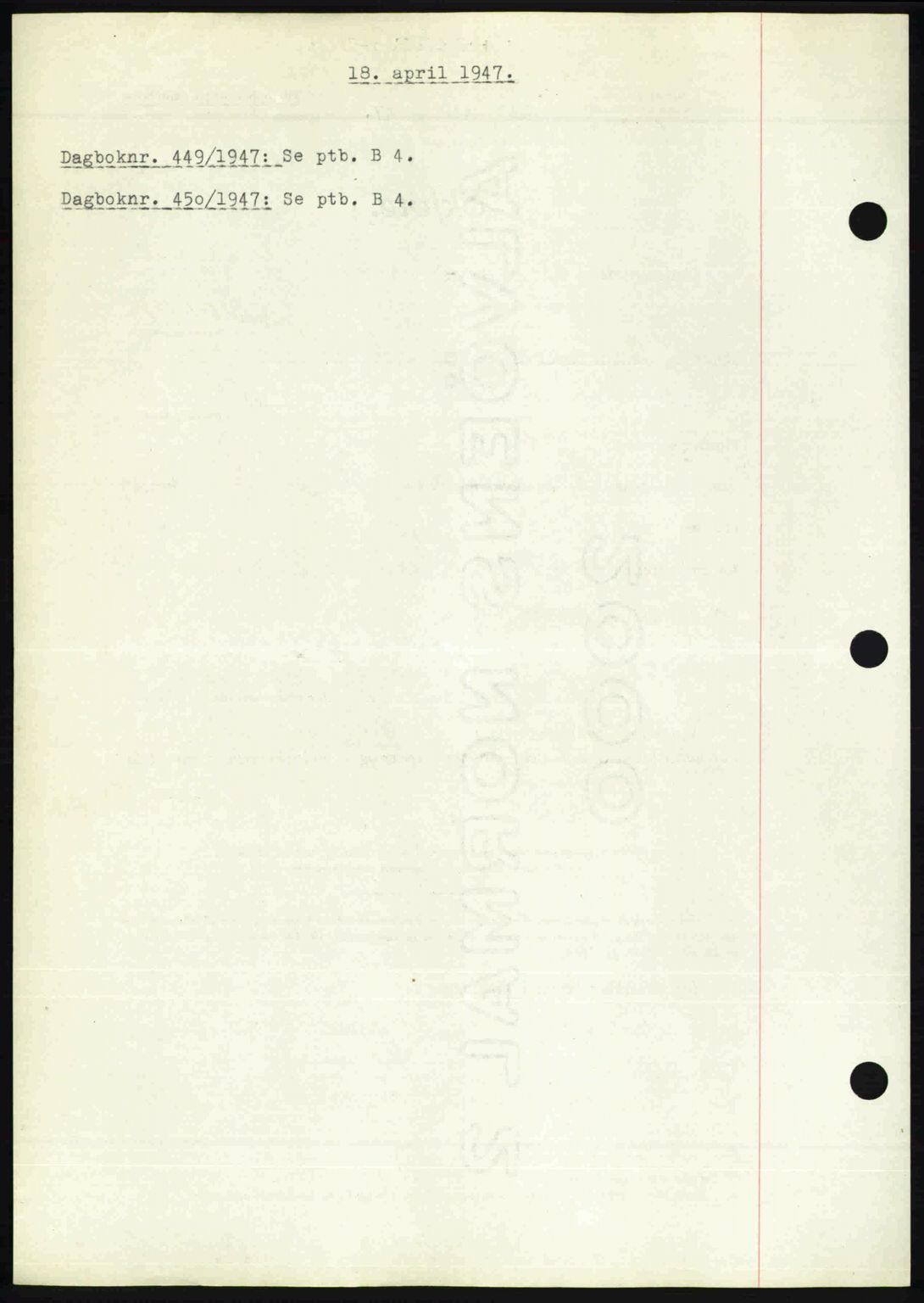 Nedenes sorenskriveri, SAK/1221-0006/G/Gb/Gba/L0057: Pantebok nr. A9, 1947-1947, Dagboknr: 449/1947