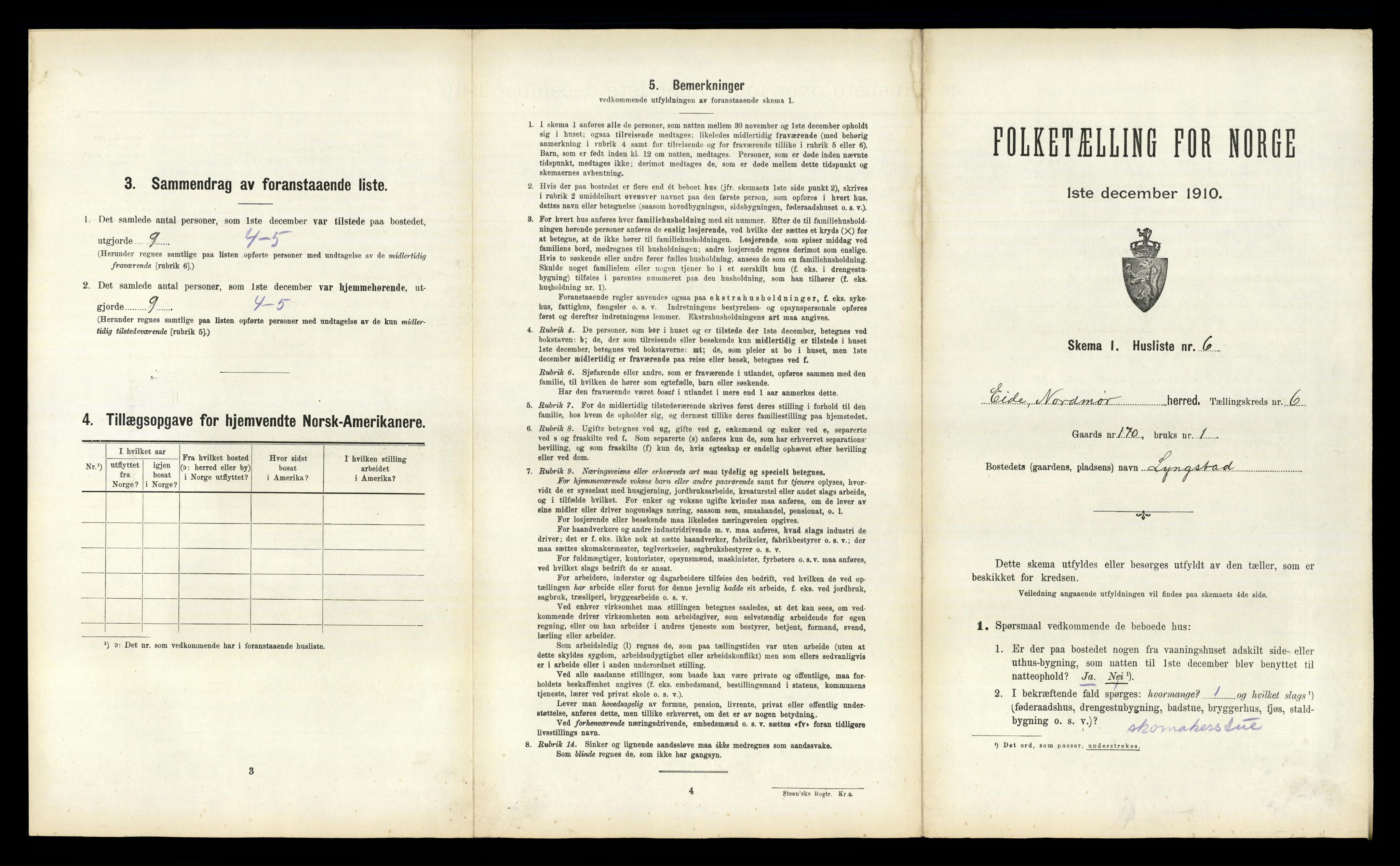 RA, Folketelling 1910 for 1551 Eide herred, 1910, s. 467