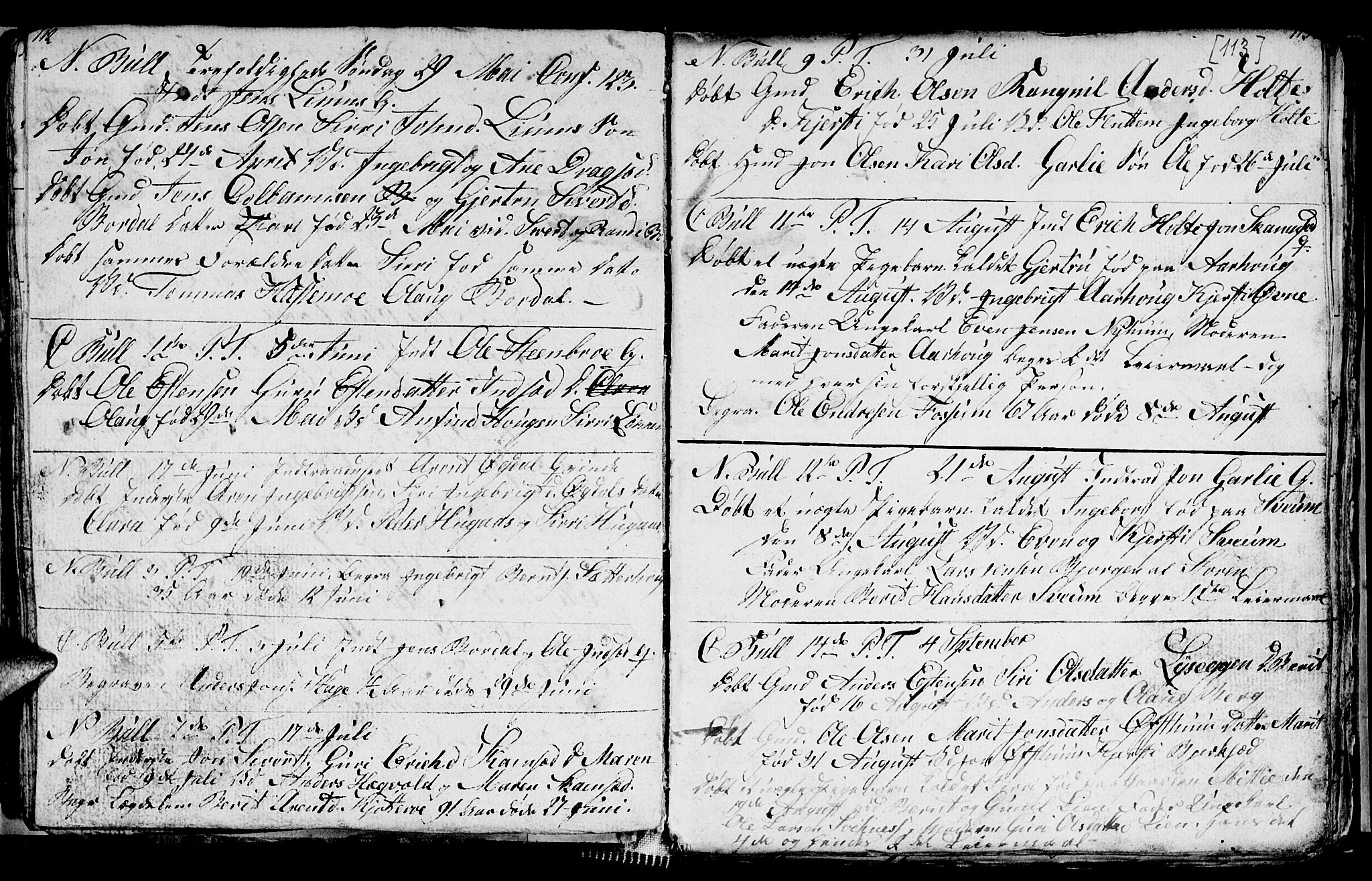 Ministerialprotokoller, klokkerbøker og fødselsregistre - Sør-Trøndelag, SAT/A-1456/689/L1042: Klokkerbok nr. 689C01, 1812-1841, s. 112-113