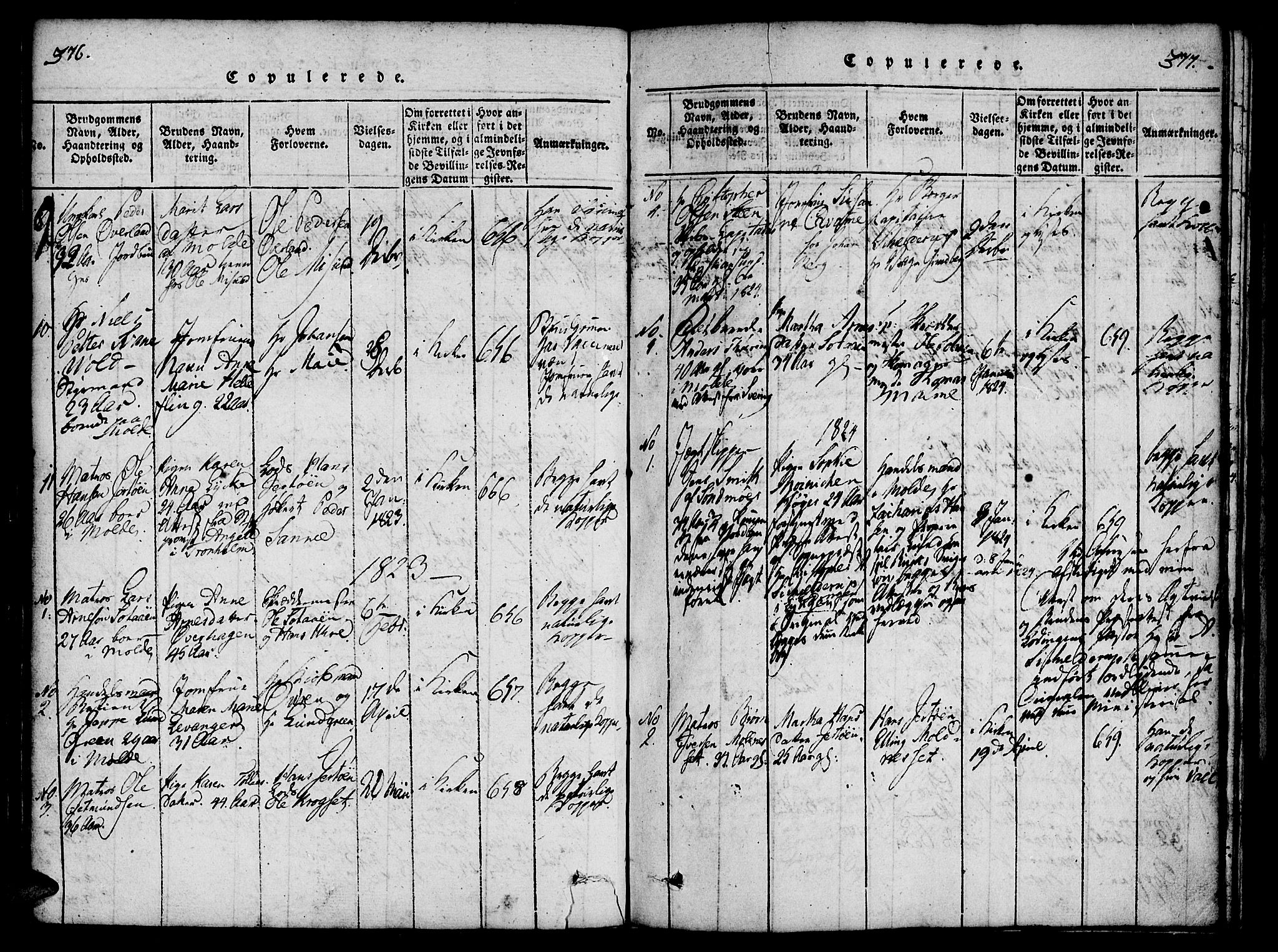 Ministerialprotokoller, klokkerbøker og fødselsregistre - Møre og Romsdal, AV/SAT-A-1454/558/L0688: Ministerialbok nr. 558A02, 1818-1843, s. 376-377