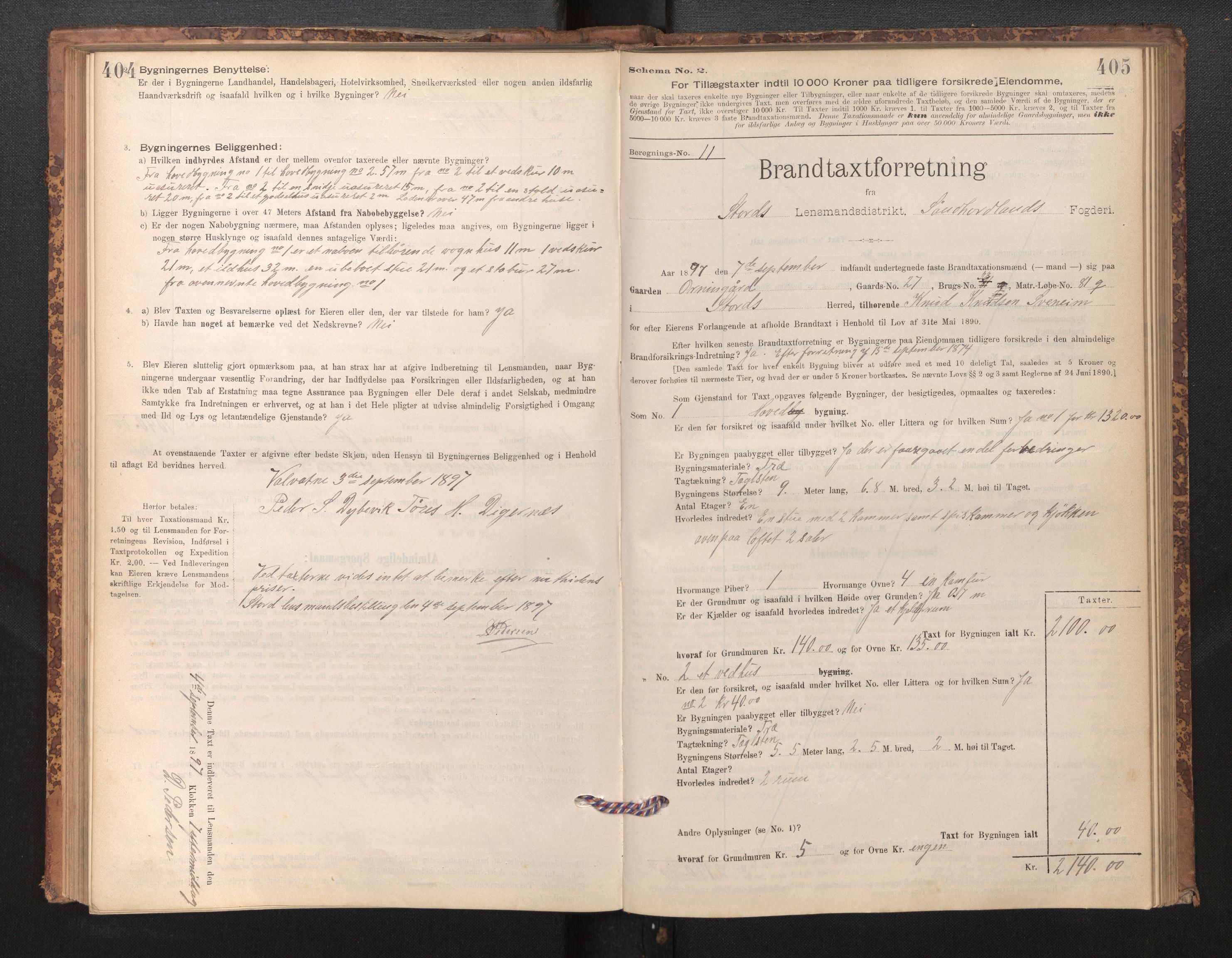 Lensmannen i Stord, SAB/A-35001/0012/L0002: Branntakstprotokoll, skjematakst, 1897-1922, s. 404-405