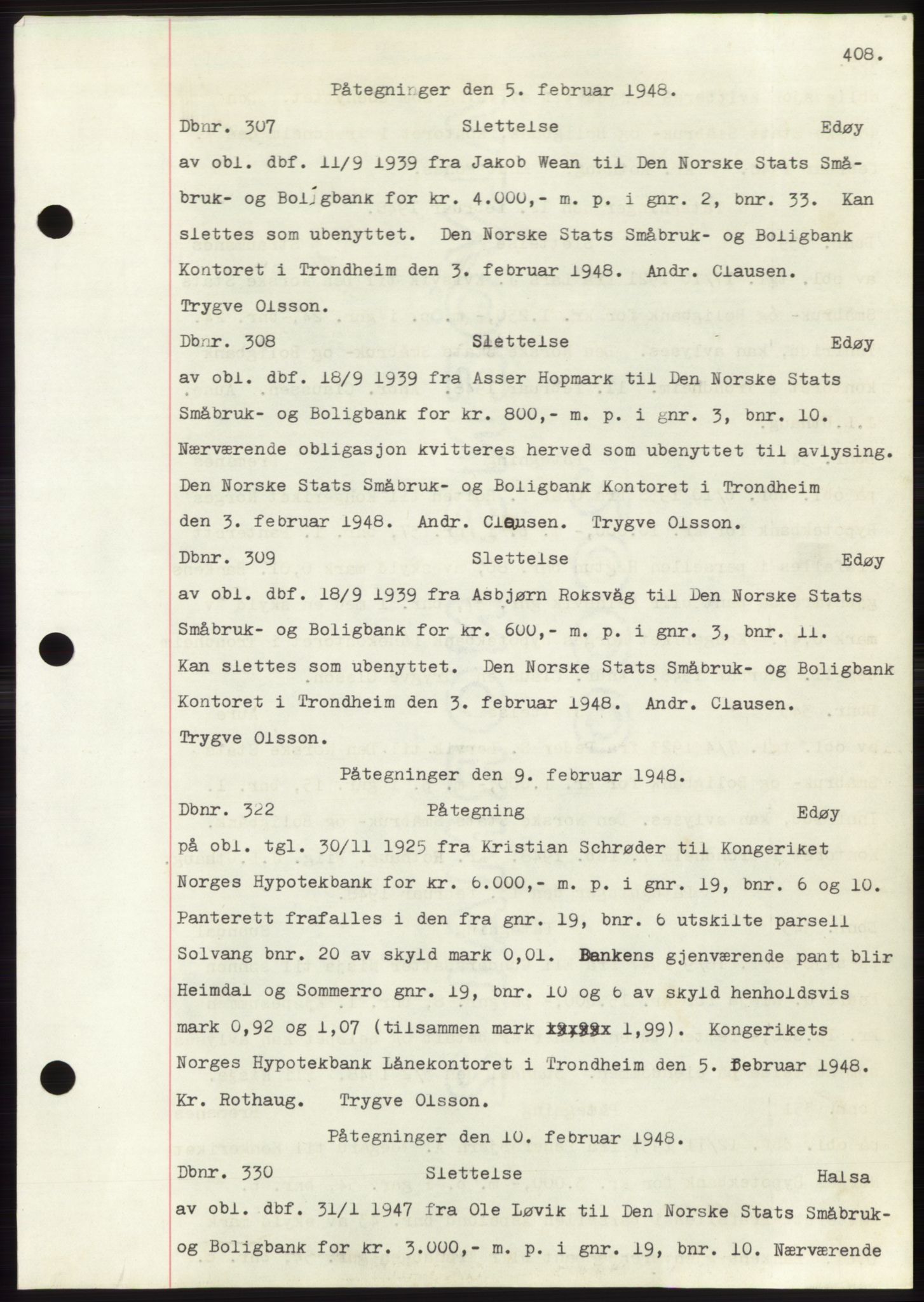 Nordmøre sorenskriveri, SAT/A-4132/1/2/2Ca: Pantebok nr. C82b, 1946-1951, Dagboknr: 307/1948