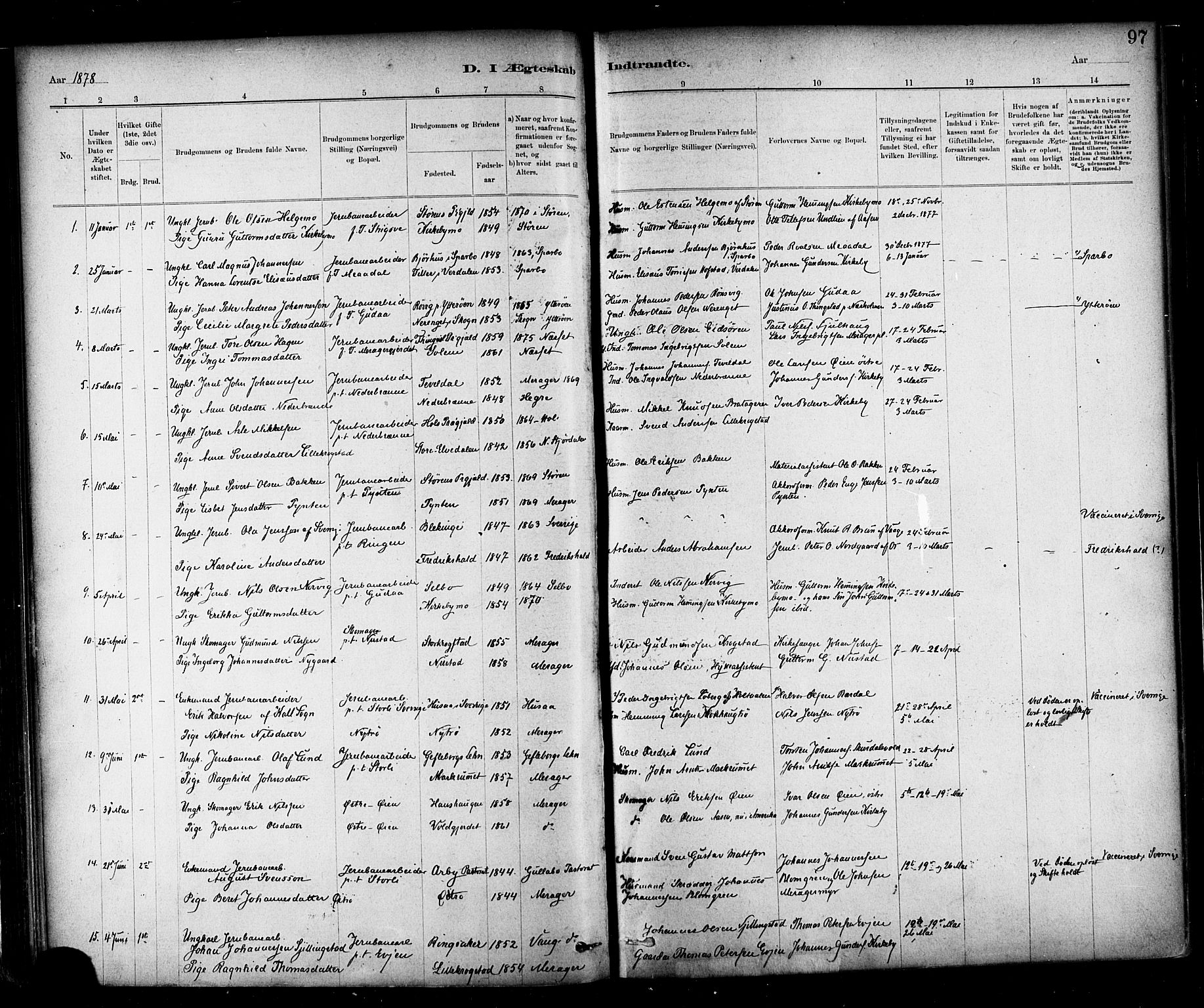 Ministerialprotokoller, klokkerbøker og fødselsregistre - Nord-Trøndelag, SAT/A-1458/706/L0047: Ministerialbok nr. 706A03, 1878-1892, s. 97