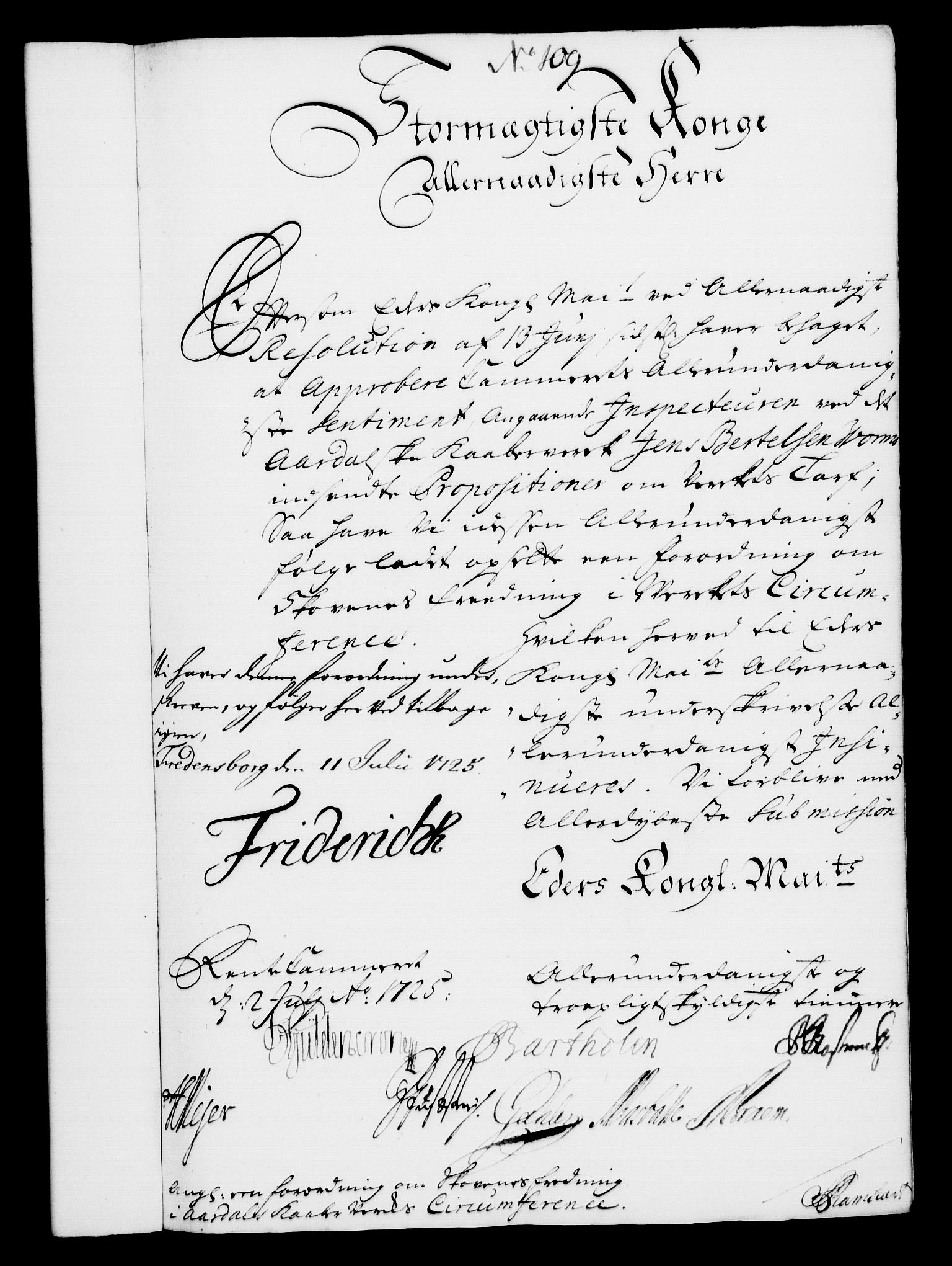 Rentekammeret, Kammerkanselliet, RA/EA-3111/G/Gf/Gfa/L0008: Norsk relasjons- og resolusjonsprotokoll (merket RK 52.8), 1725, s. 611