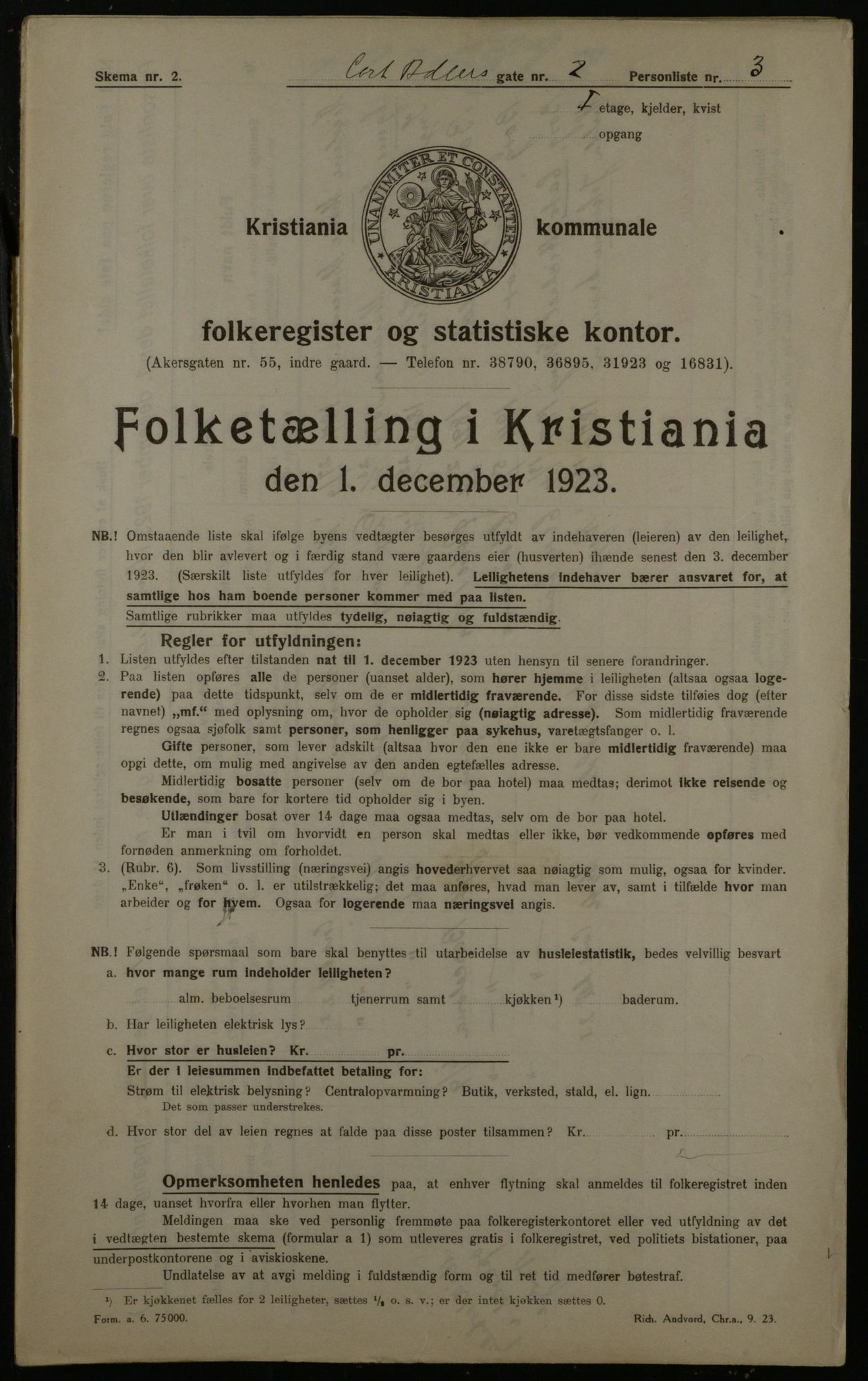 OBA, Kommunal folketelling 1.12.1923 for Kristiania, 1923, s. 15429