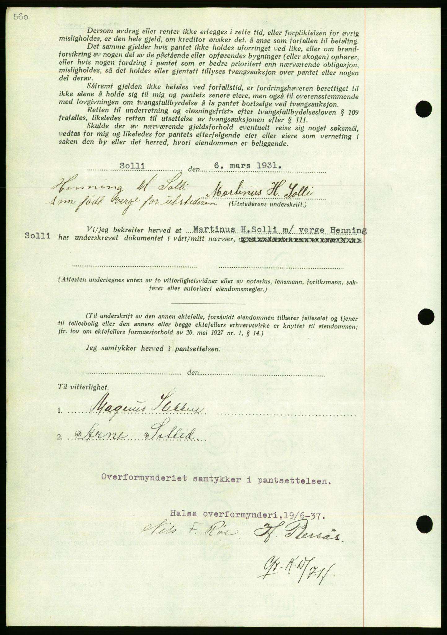 Nordmøre sorenskriveri, AV/SAT-A-4132/1/2/2Ca/L0091: Pantebok nr. B81, 1937-1937, Dagboknr: 1650/1937