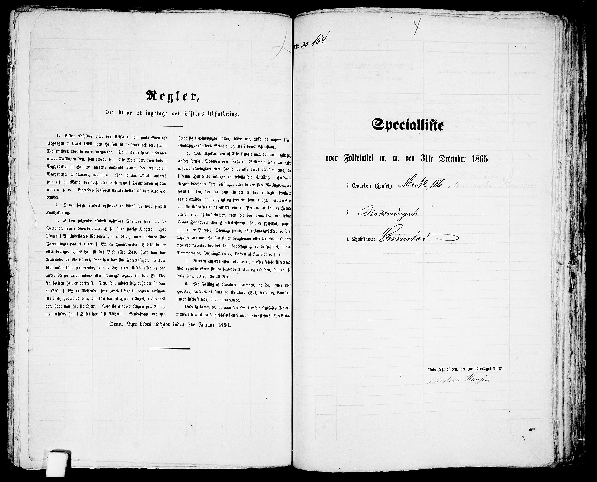 RA, Folketelling 1865 for 0904B Fjære prestegjeld, Grimstad kjøpstad, 1865, s. 334