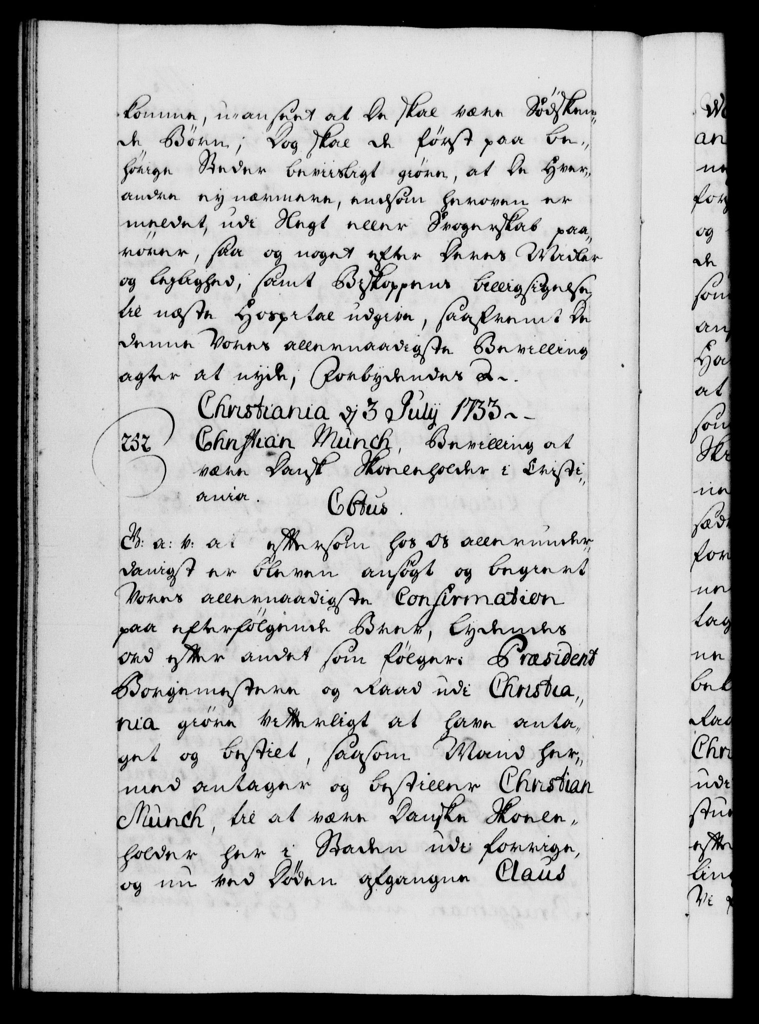 Danske Kanselli 1572-1799, AV/RA-EA-3023/F/Fc/Fca/Fcaa/L0028: Norske registre, 1733-1734, s. 173b