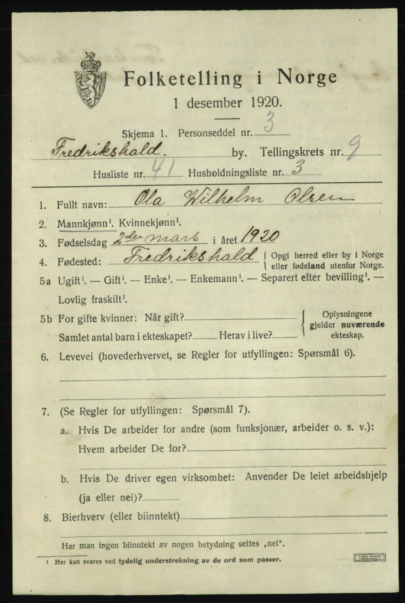 SAO, Folketelling 1920 for 0101 Fredrikshald kjøpstad, 1920, s. 16821