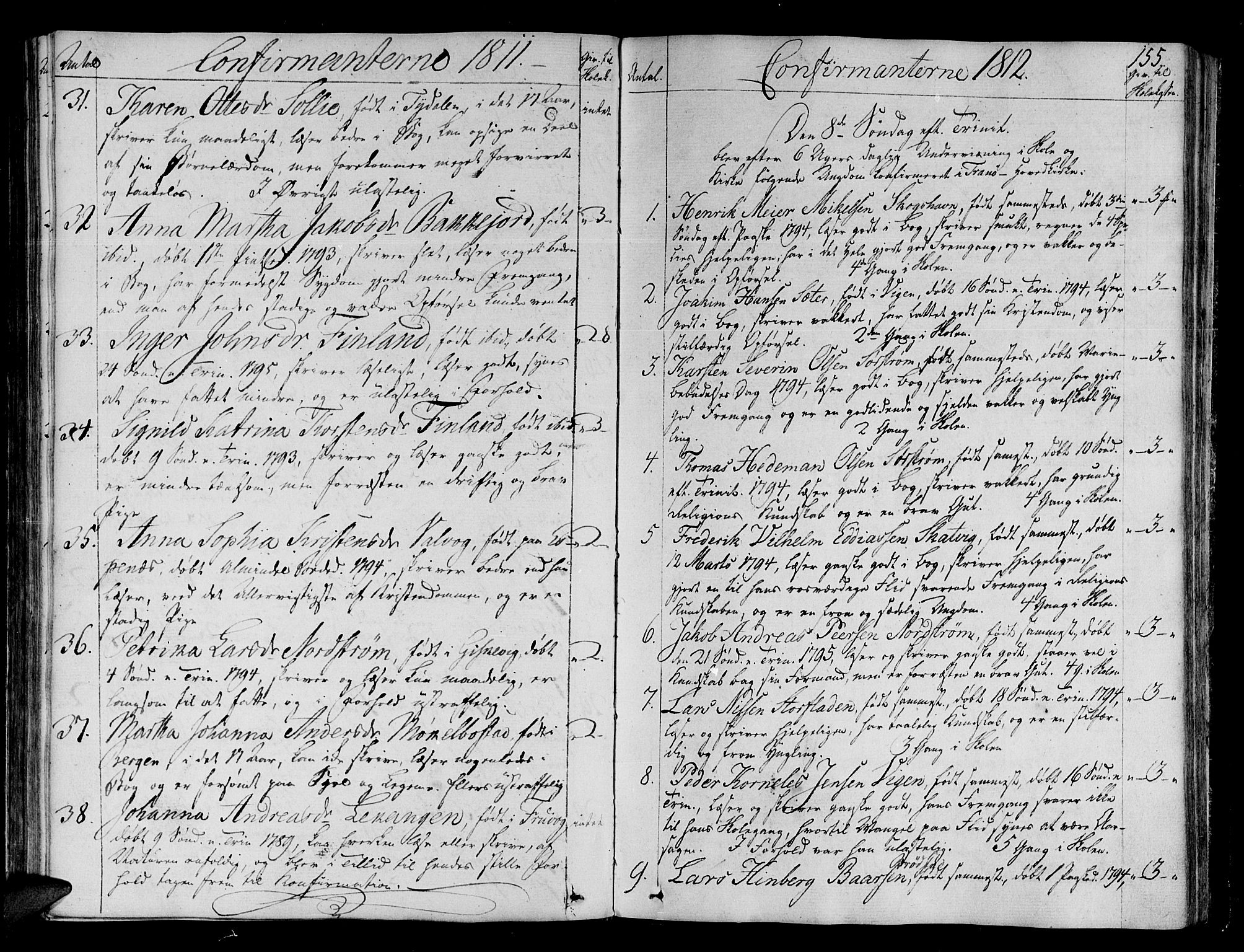 Tranøy sokneprestkontor, AV/SATØ-S-1313/I/Ia/Iaa/L0003kirke: Ministerialbok nr. 3, 1807-1820, s. 155