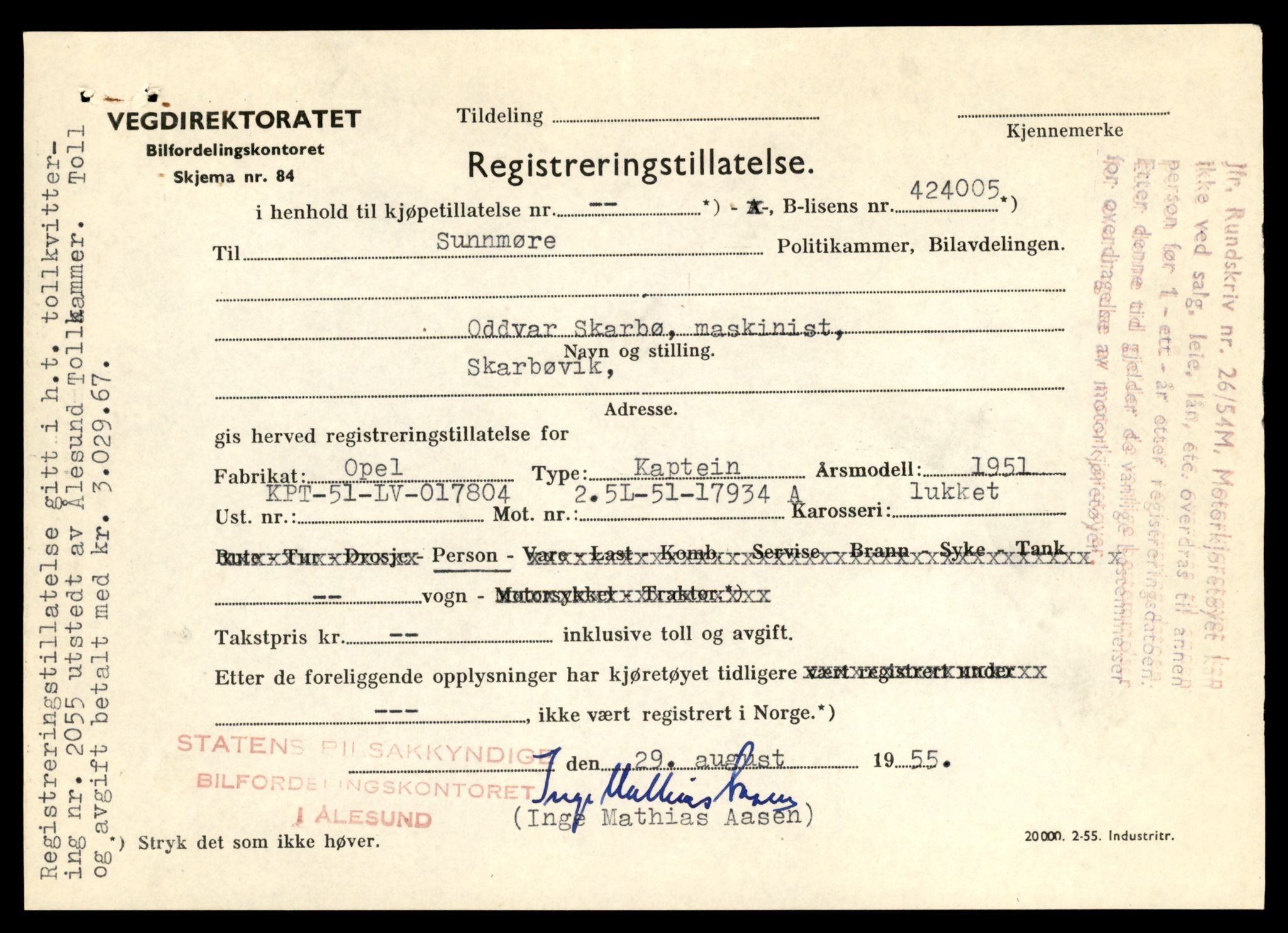 Møre og Romsdal vegkontor - Ålesund trafikkstasjon, AV/SAT-A-4099/F/Fe/L0049: Registreringskort for kjøretøy T 14864 - T 18613, 1927-1998, s. 807
