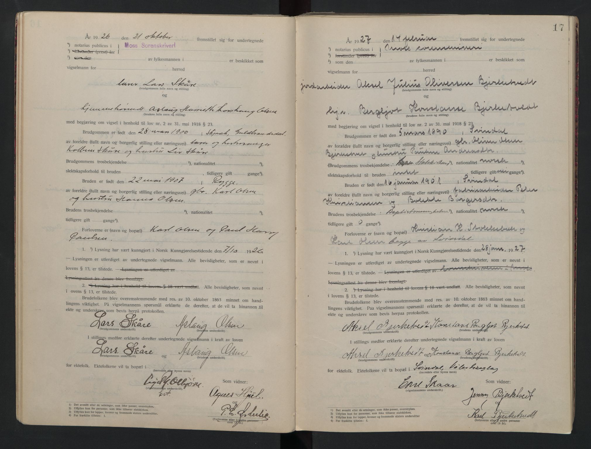 Moss sorenskriveri, AV/SAO-A-10168, 1921-1937, s. 17