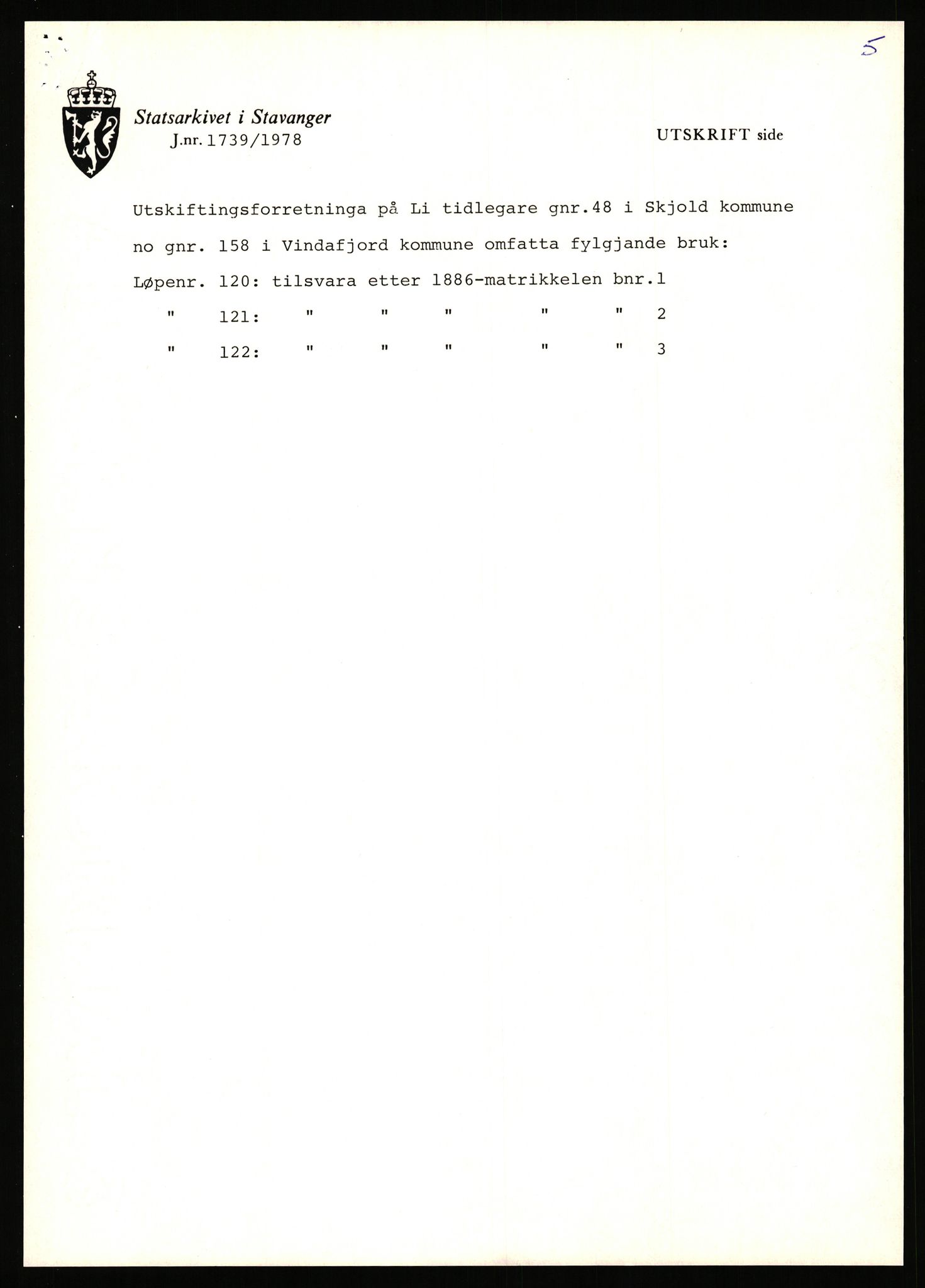 Statsarkivet i Stavanger, SAST/A-101971/03/Y/Yj/L0053: Avskrifter sortert etter gårdsnavn: Leigvam - Liland, 1750-1930, s. 264