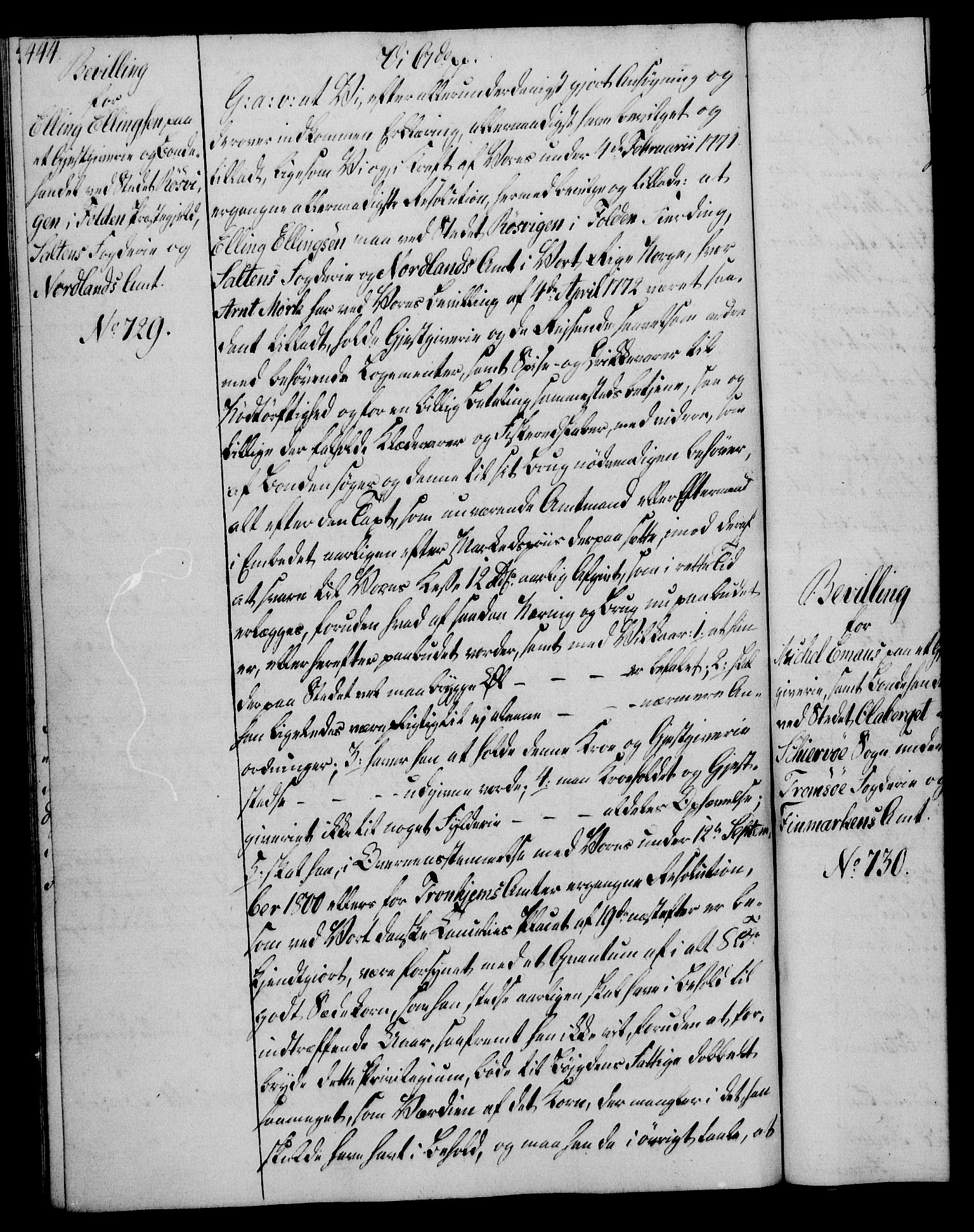 Rentekammeret, Kammerkanselliet, AV/RA-EA-3111/G/Gg/Gga/L0018: Norsk ekspedisjonsprotokoll med register (merket RK 53.18), 1804-1806, s. 444