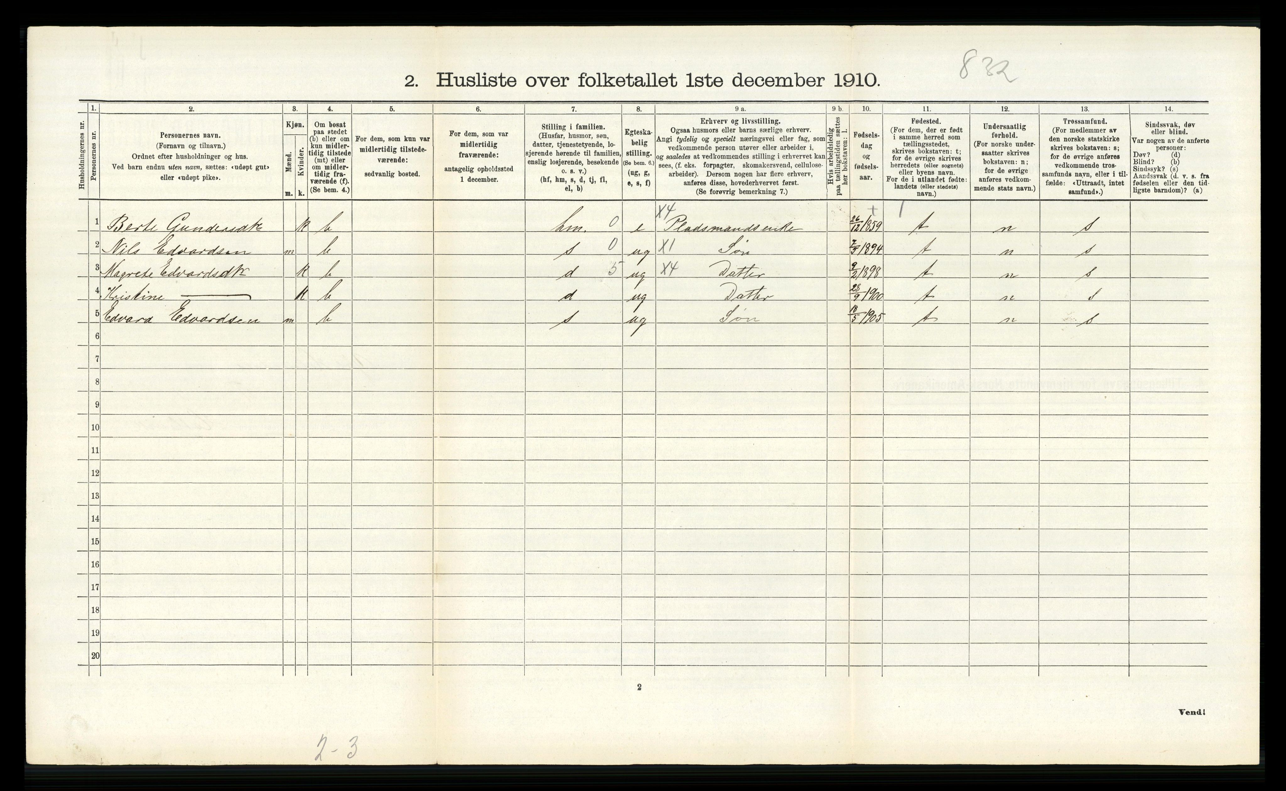 RA, Folketelling 1910 for 1429 Ytre Holmedal herred, 1910, s. 341