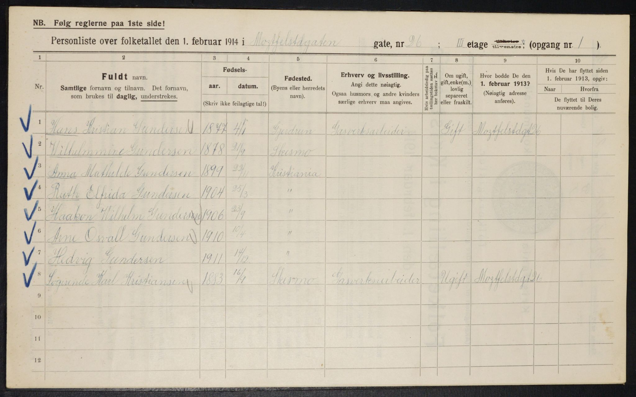 OBA, Kommunal folketelling 1.2.1914 for Kristiania, 1914, s. 66386