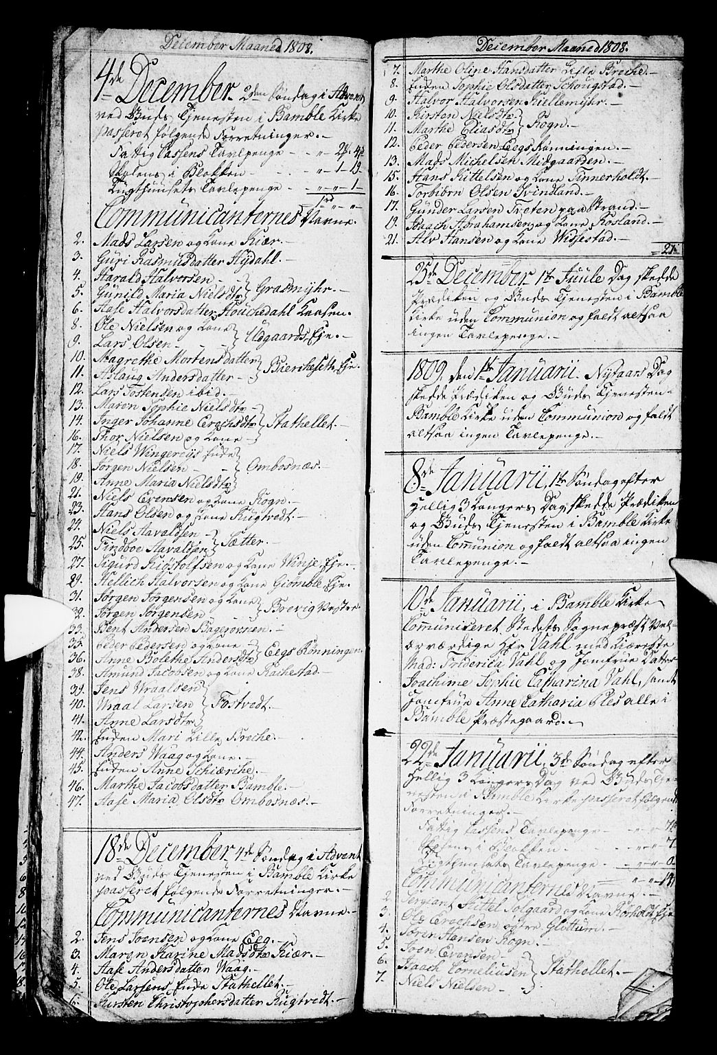 Bamble kirkebøker, AV/SAKO-A-253/G/Ga/L0004: Klokkerbok nr. I 4, 1808-1814
