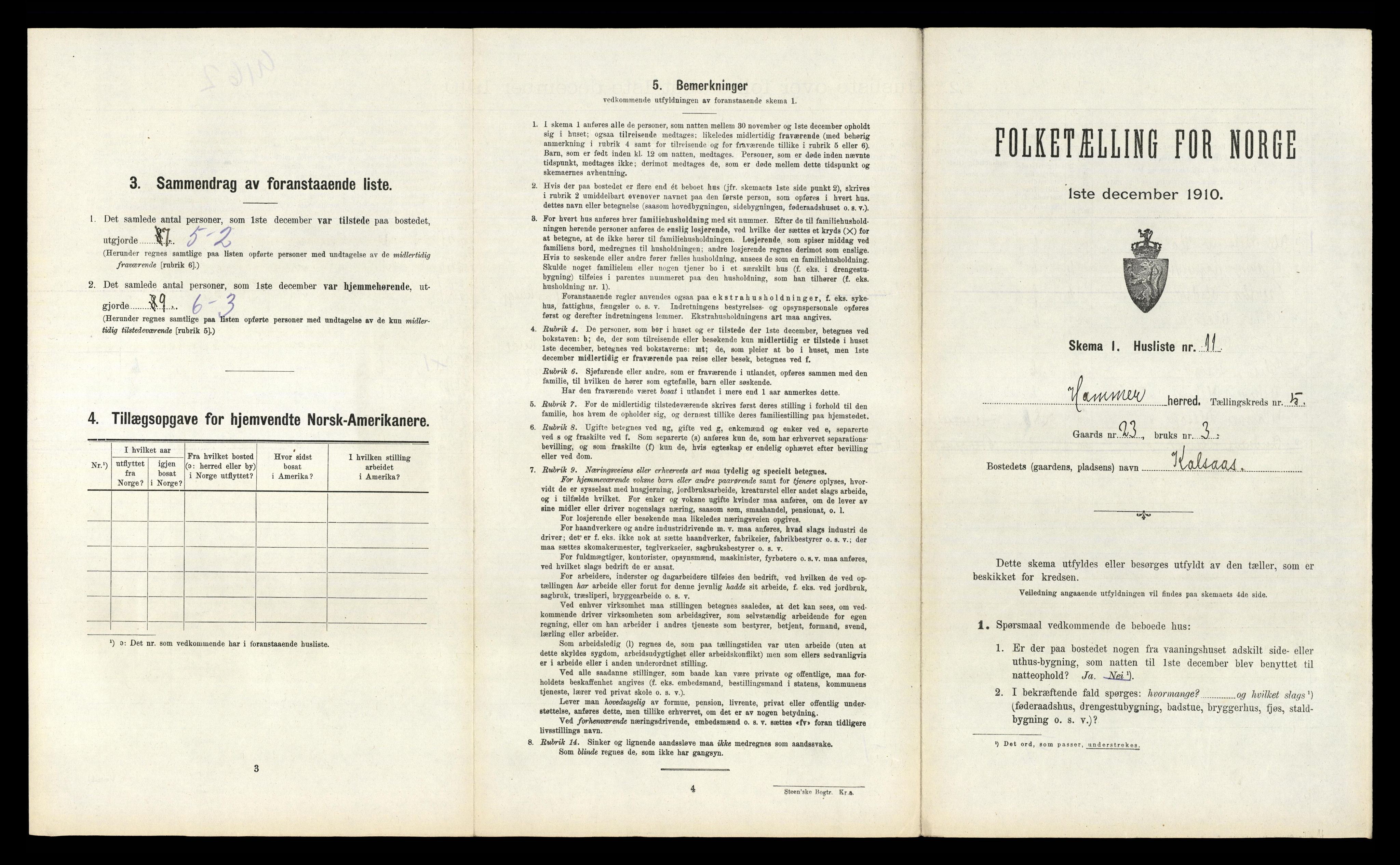 RA, Folketelling 1910 for 1254 Hamre herred, 1910, s. 322