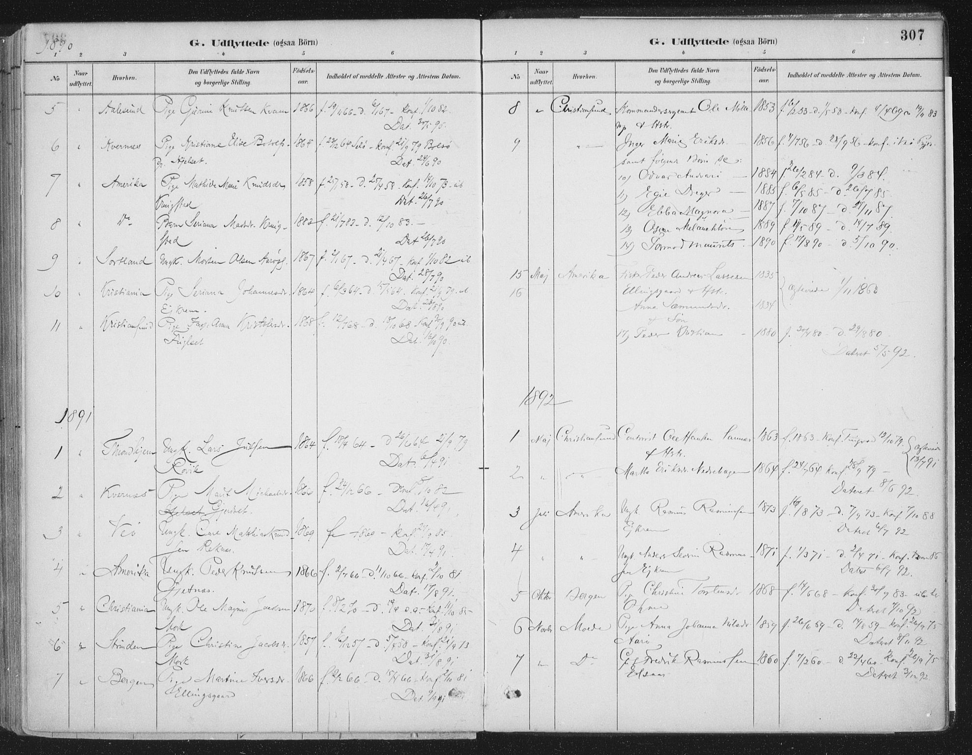 Ministerialprotokoller, klokkerbøker og fødselsregistre - Møre og Romsdal, AV/SAT-A-1454/555/L0658: Ministerialbok nr. 555A09, 1887-1917, s. 307