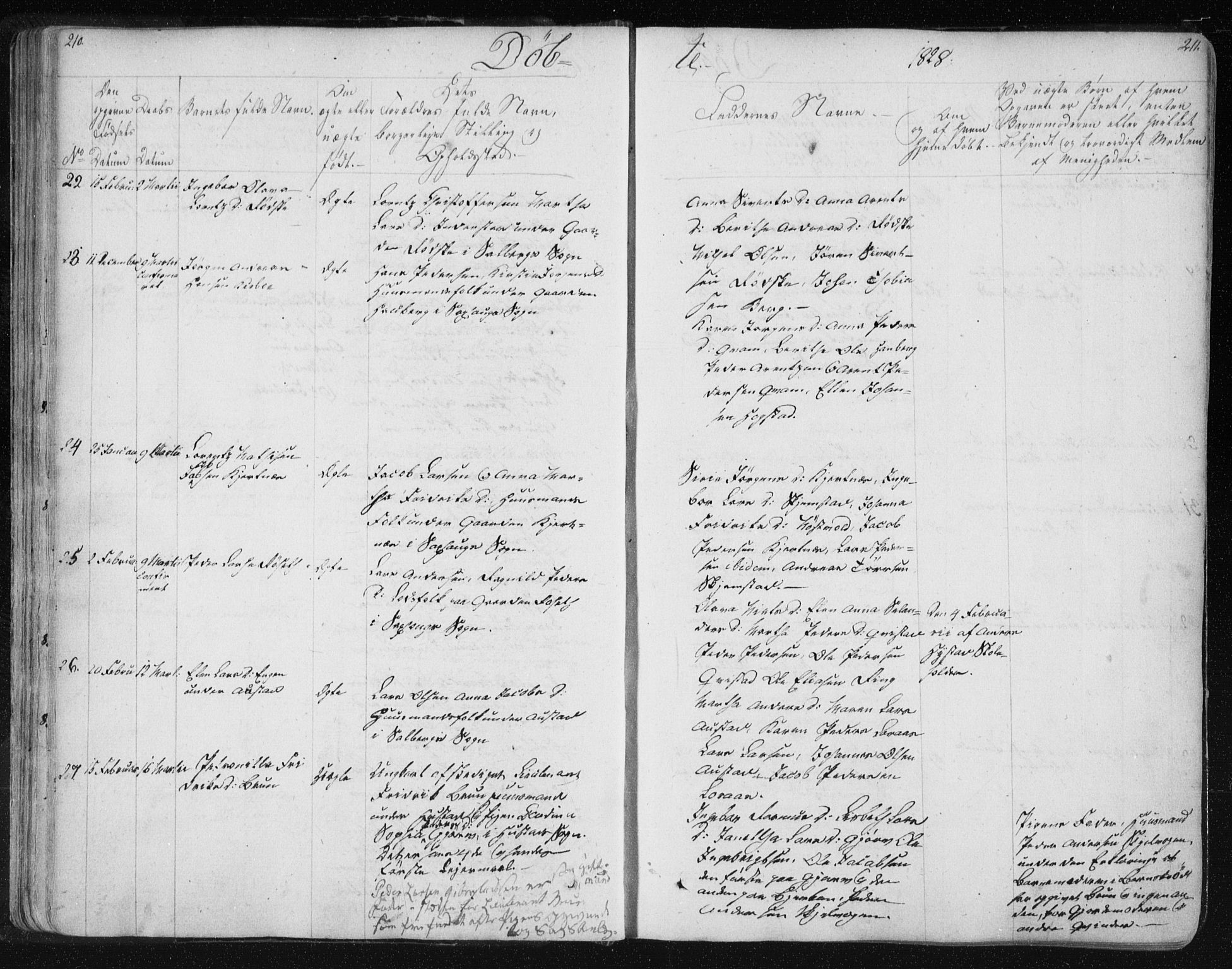 Ministerialprotokoller, klokkerbøker og fødselsregistre - Nord-Trøndelag, SAT/A-1458/730/L0276: Ministerialbok nr. 730A05, 1822-1830, s. 210-211