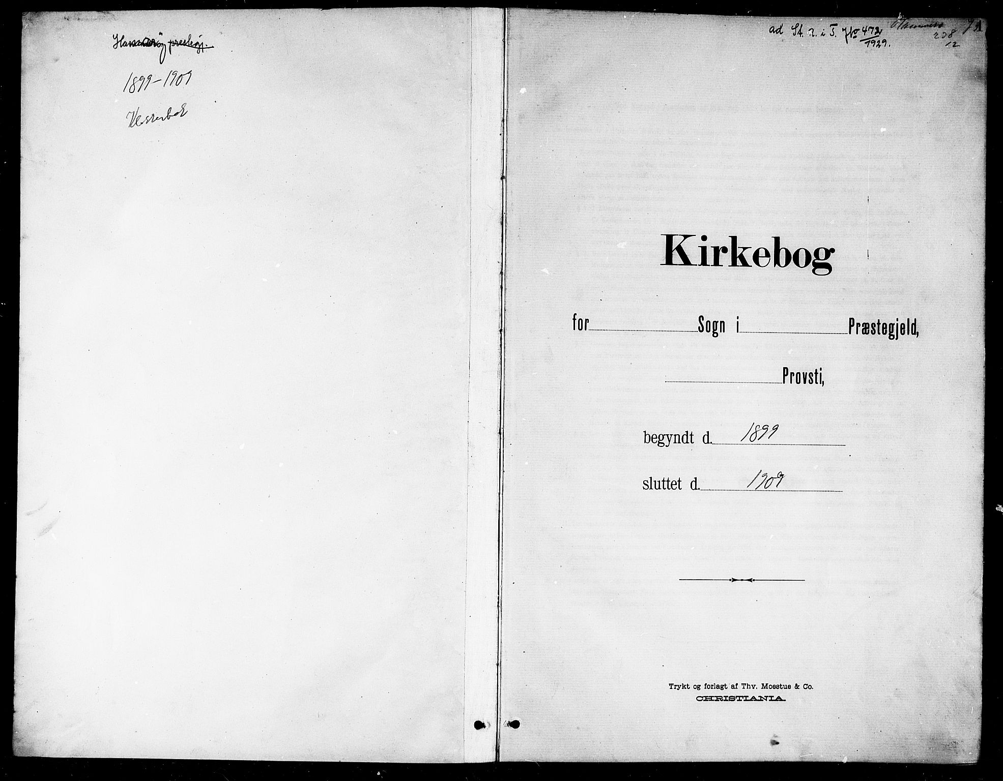Ministerialprotokoller, klokkerbøker og fødselsregistre - Nordland, SAT/A-1459/859/L0860: Klokkerbok nr. 859C06, 1899-1909, s. 1