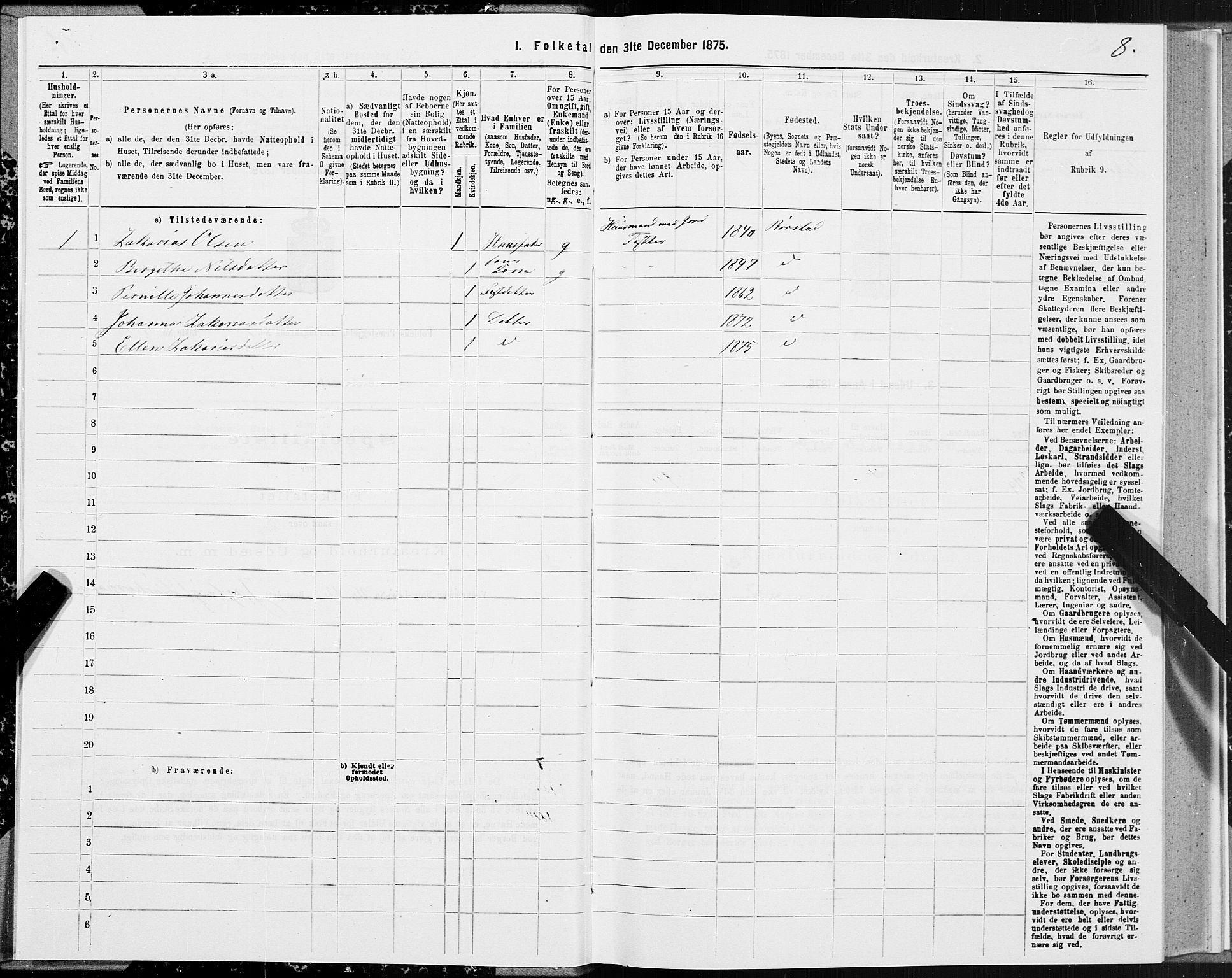 SAT, Folketelling 1875 for 1845P Folda prestegjeld, 1875, s. 2008