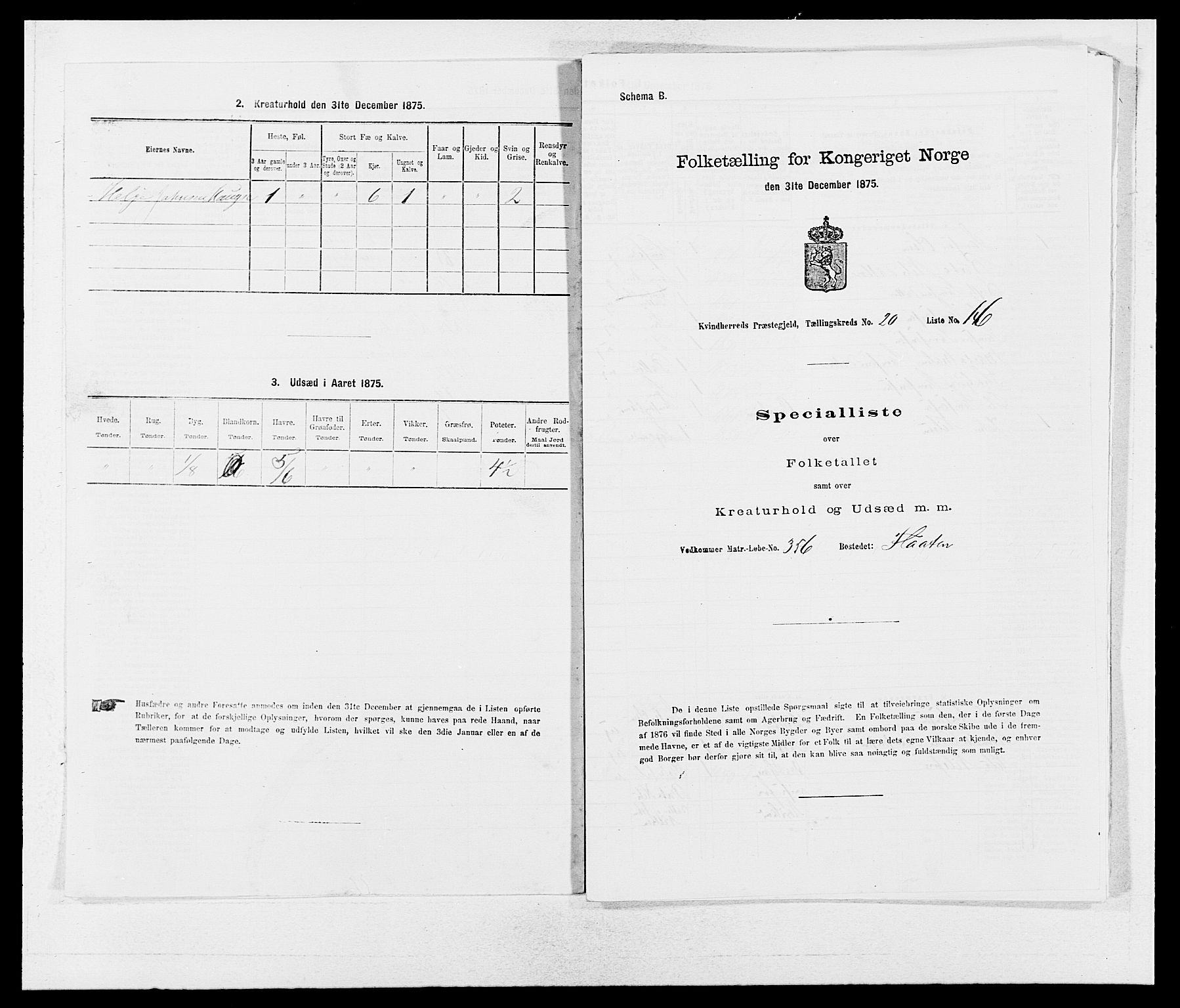 SAB, Folketelling 1875 for 1224P Kvinnherad prestegjeld, 1875, s. 1307