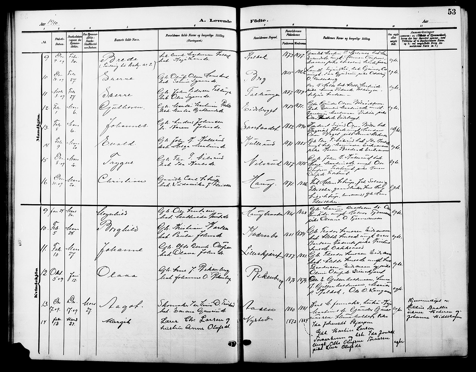 Våler prestekontor, Hedmark, AV/SAH-PREST-040/H/Ha/Hab/L0002: Klokkerbok nr. 2, 1905-1915, s. 53